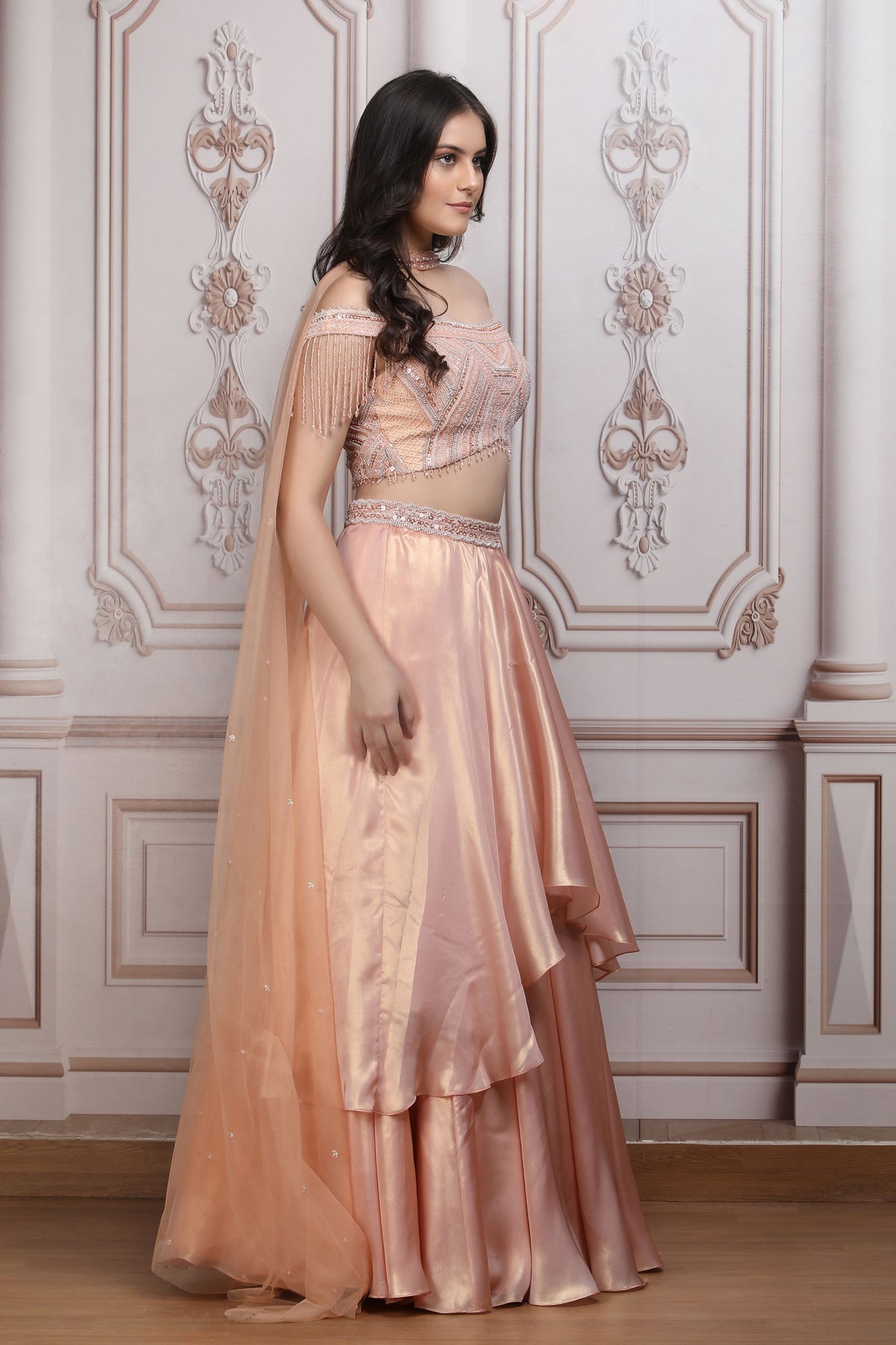 Peach Lehnga Set