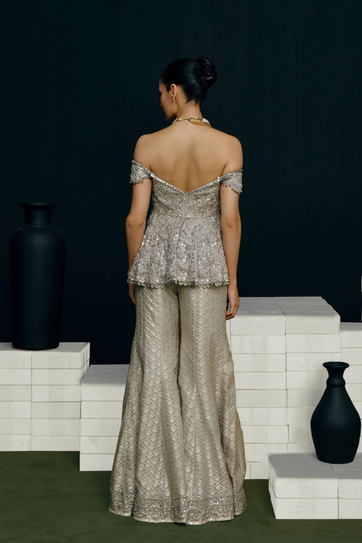 Veera Peplum Flared Pants Set