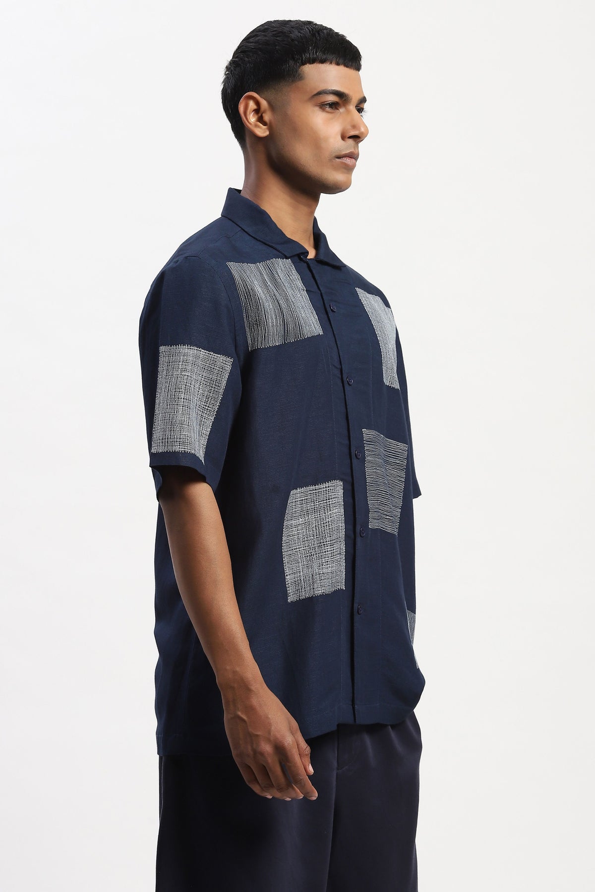 Embroidered Scribble Blocks Shirt