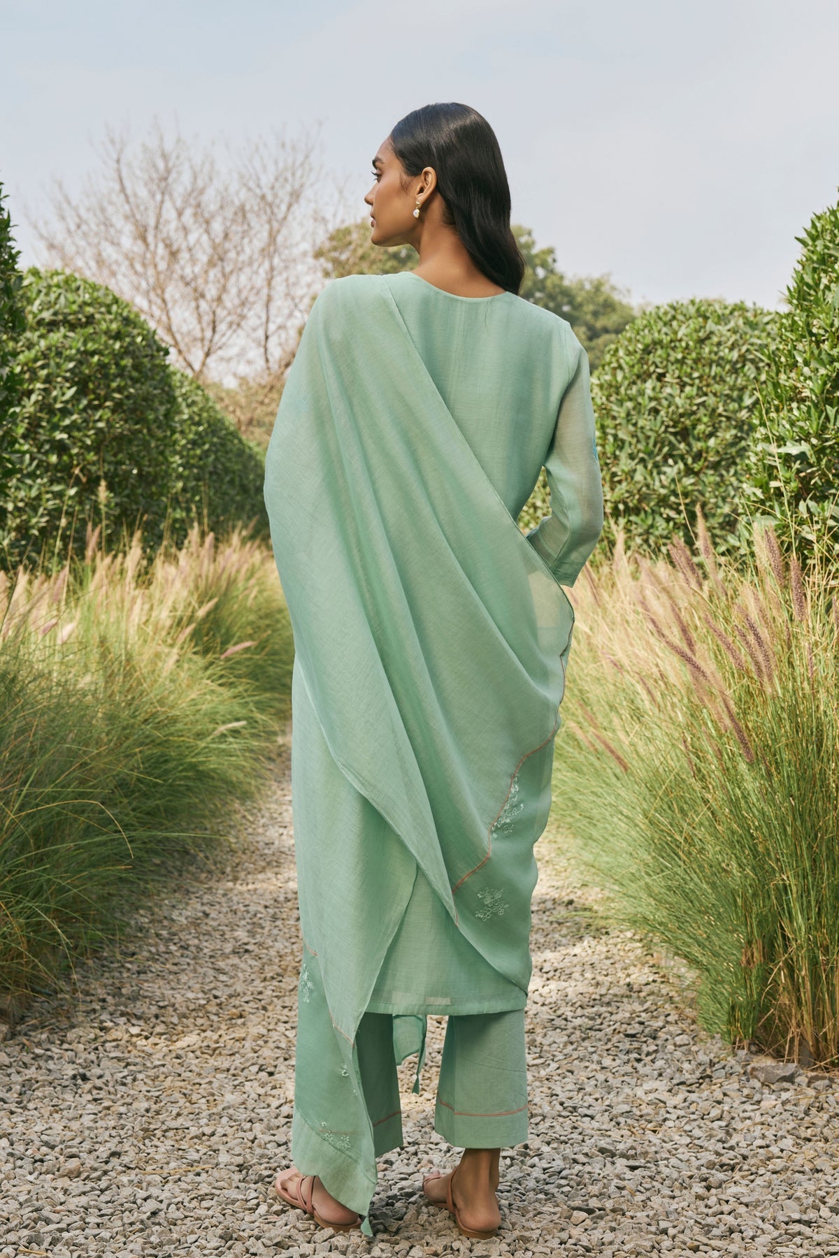 Mint Applique Kurta Set