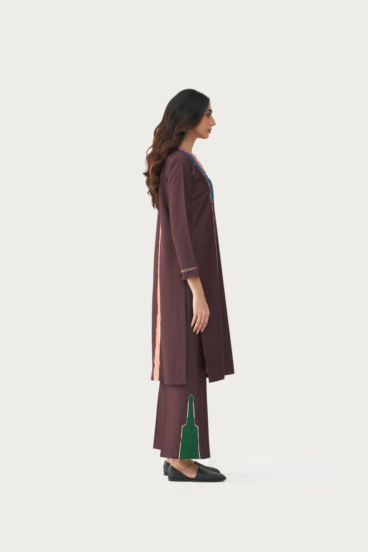 Amara mud brown kurta pant set
