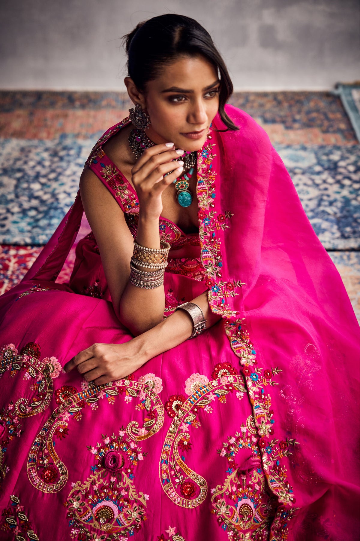 Fuschia Pink Lehenga Set
