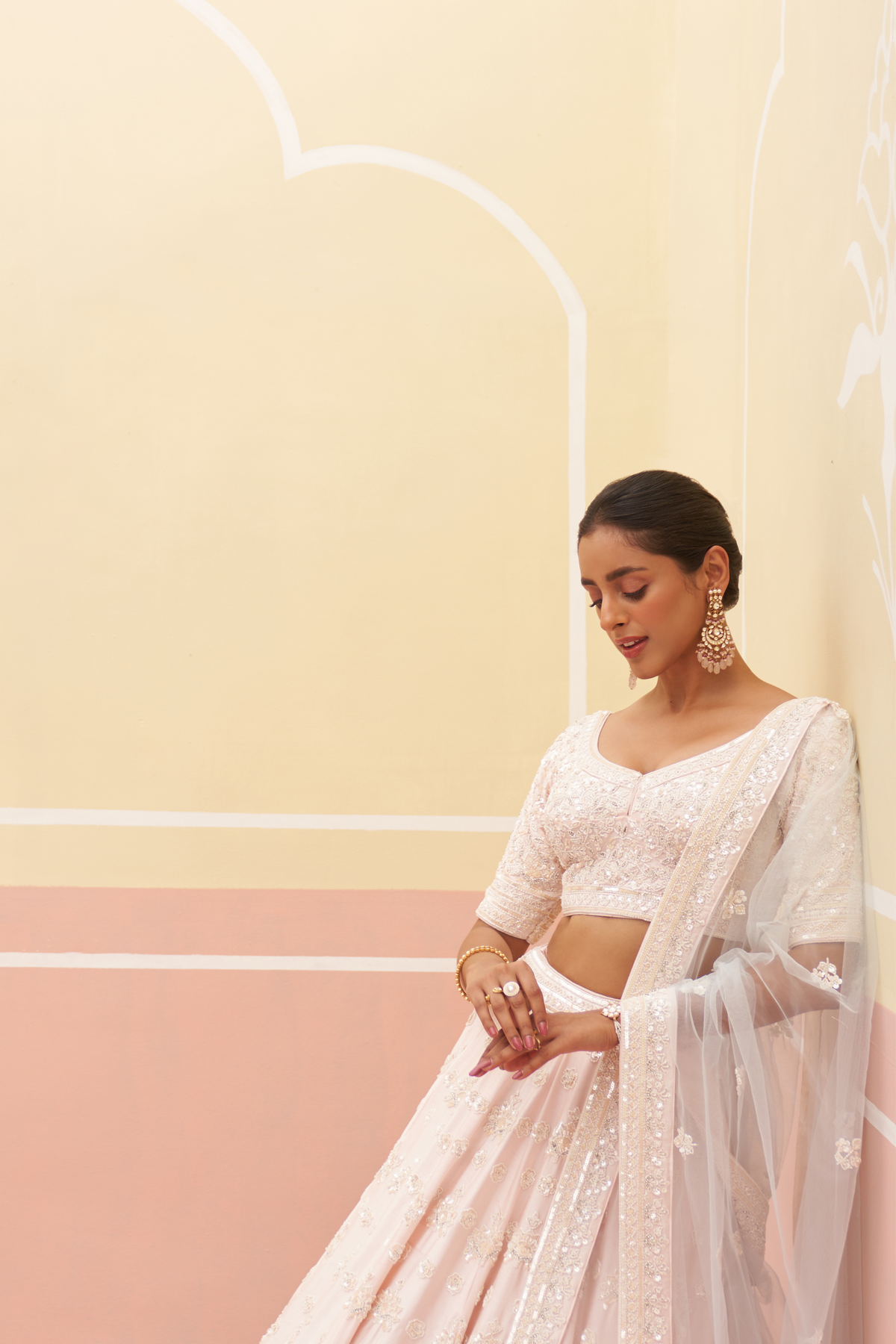 Blush Pink Silk Lehenga Set