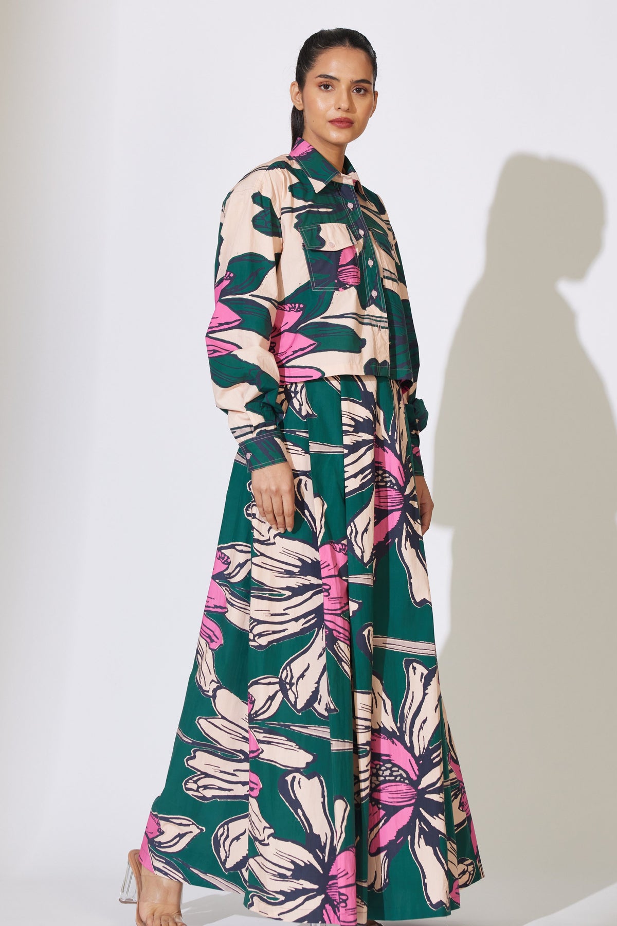 Green and Pink Floral Pants