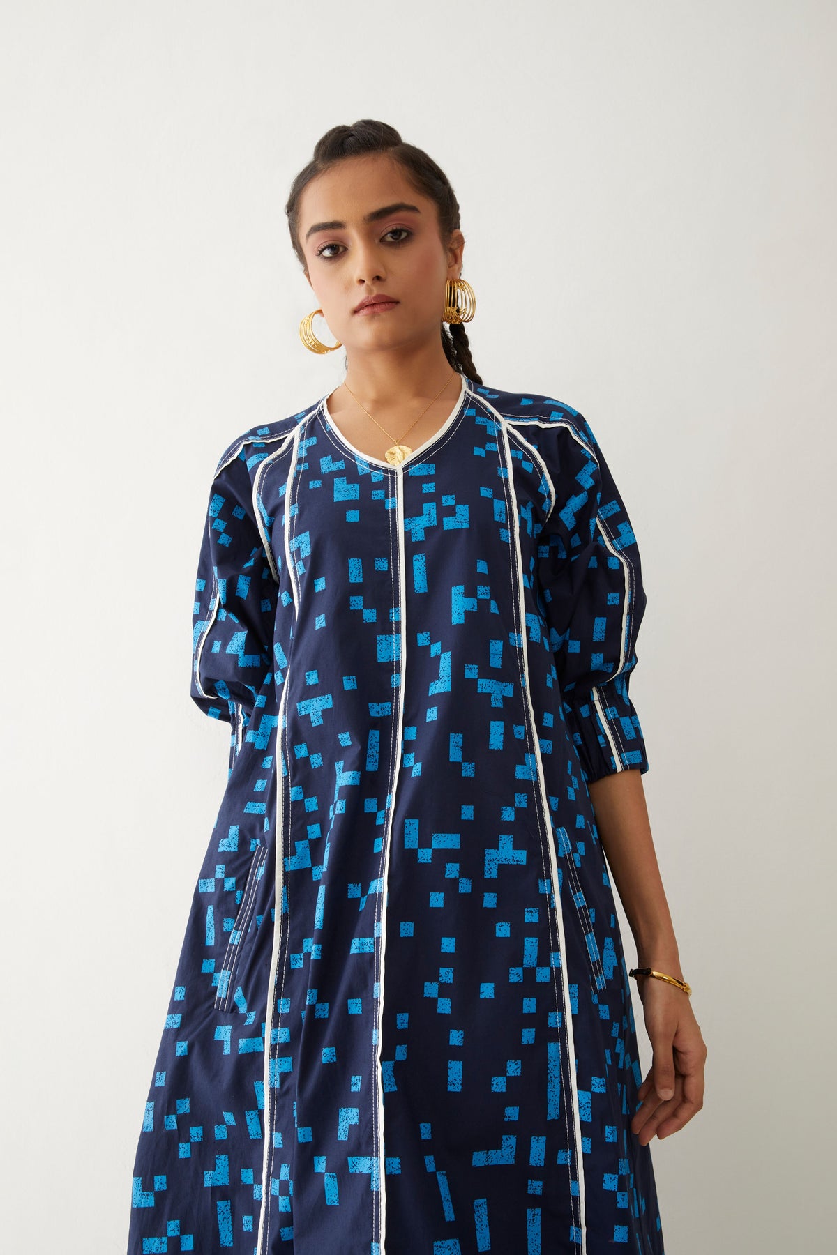 Frida Dress With Cube Print