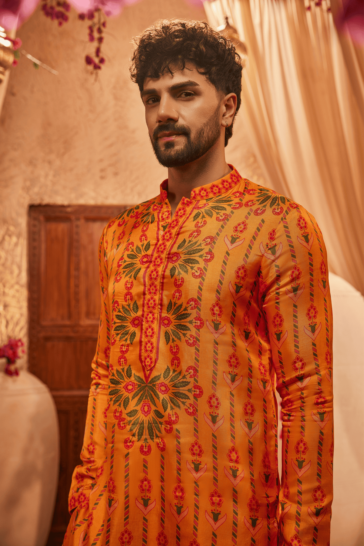 Aric Yellow Mens Kurta