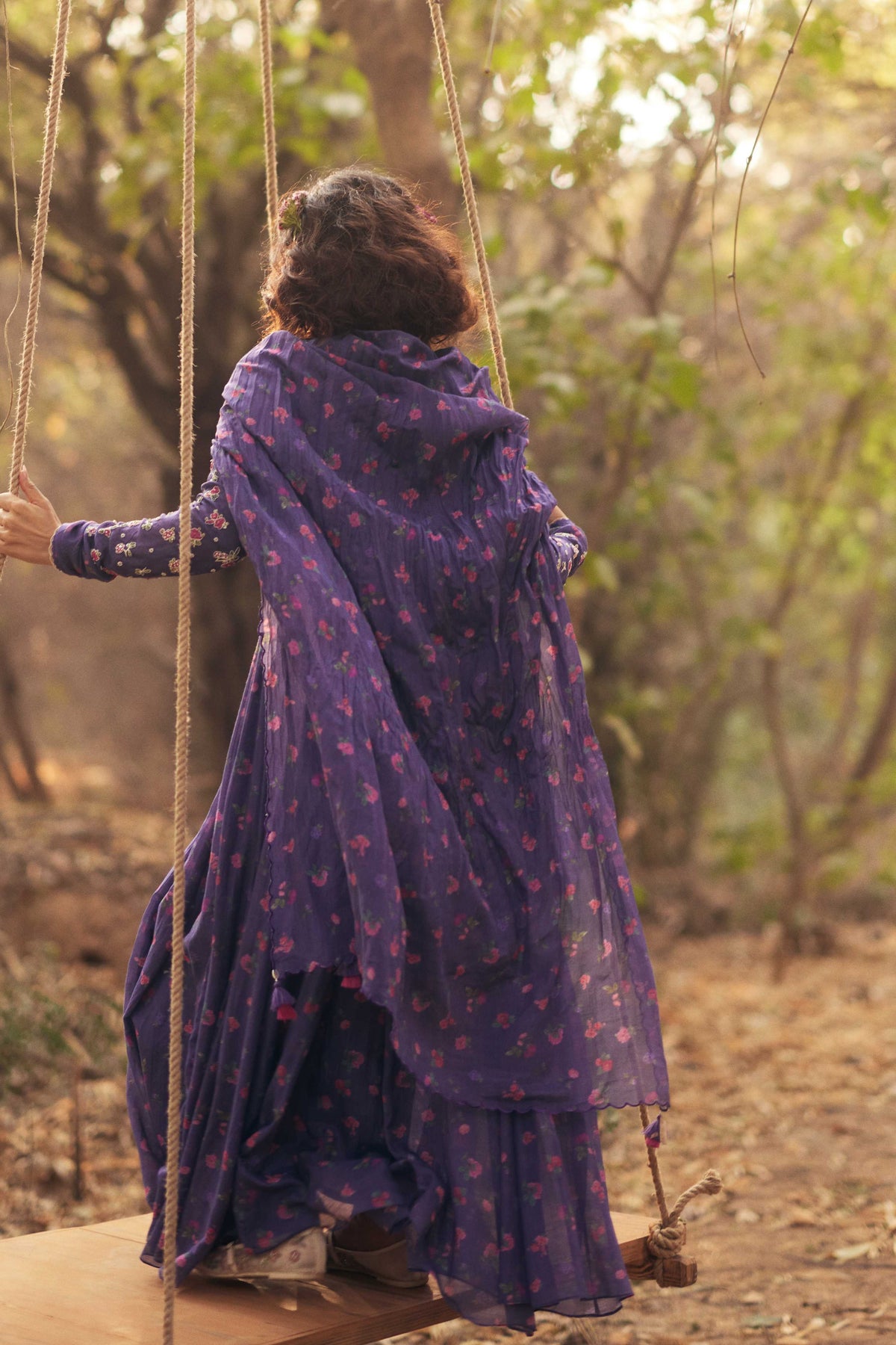 Grape Jelly Embroidered Anarkali Set