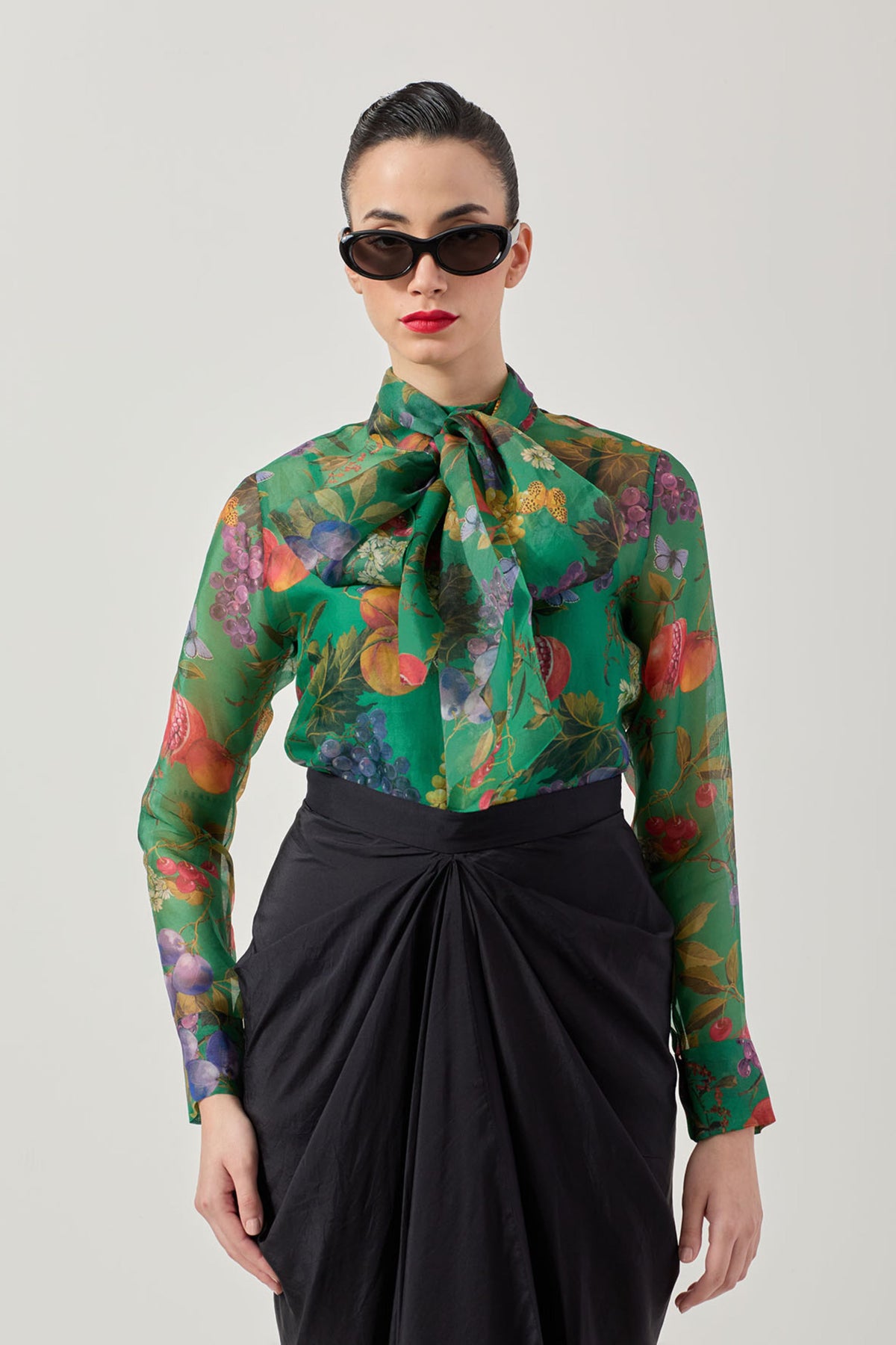 Sienna Bow Green Shirt