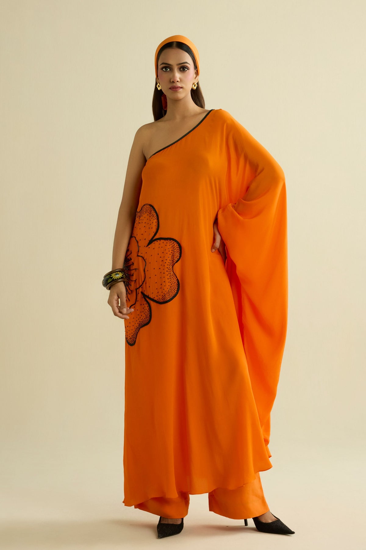 Orange Embroidered Co-ord