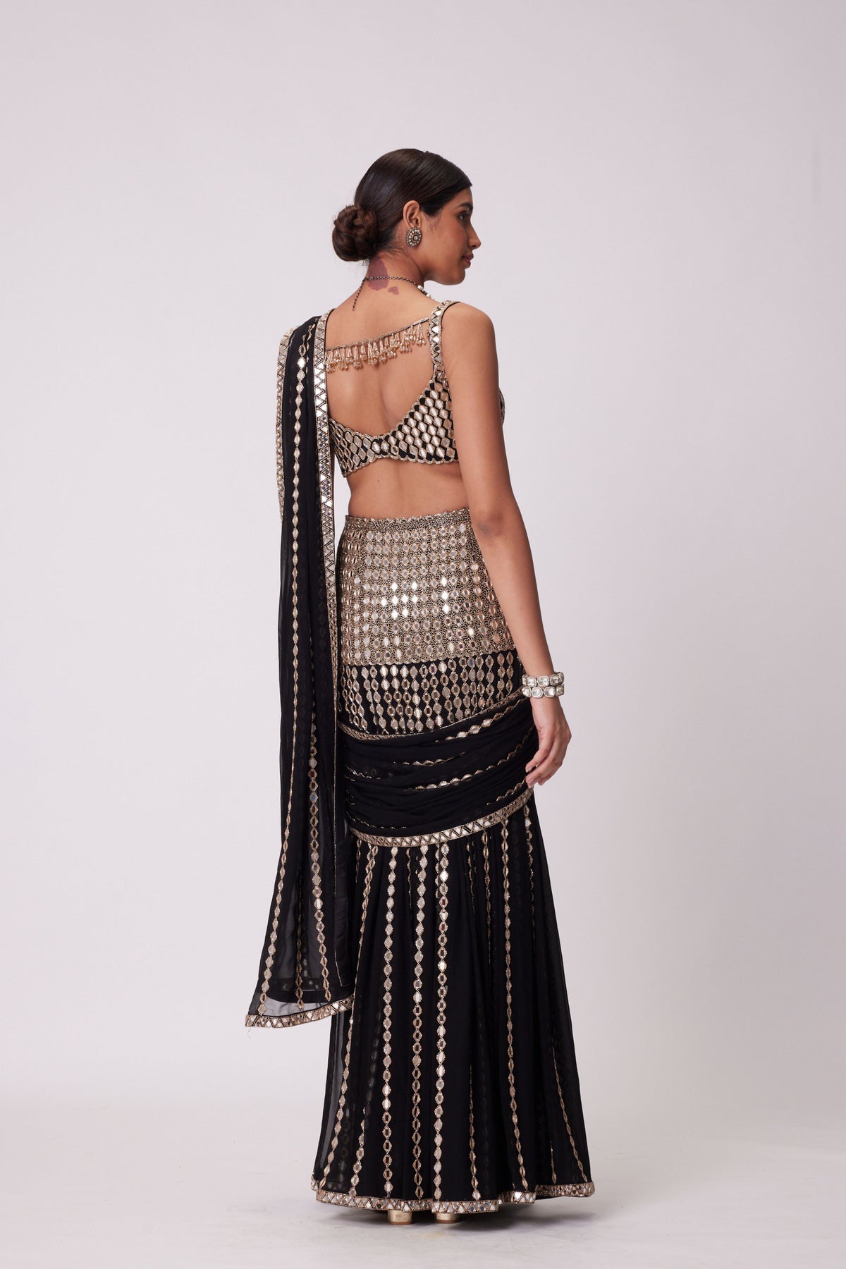 Black Saree Set