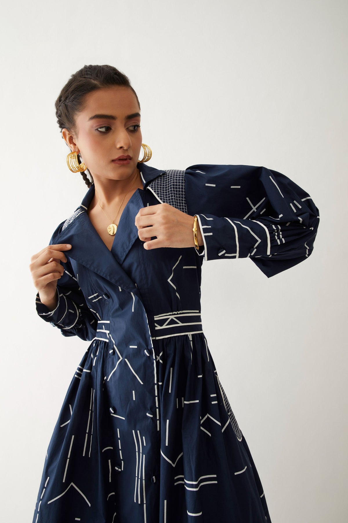 Blair Dress With Contra Print