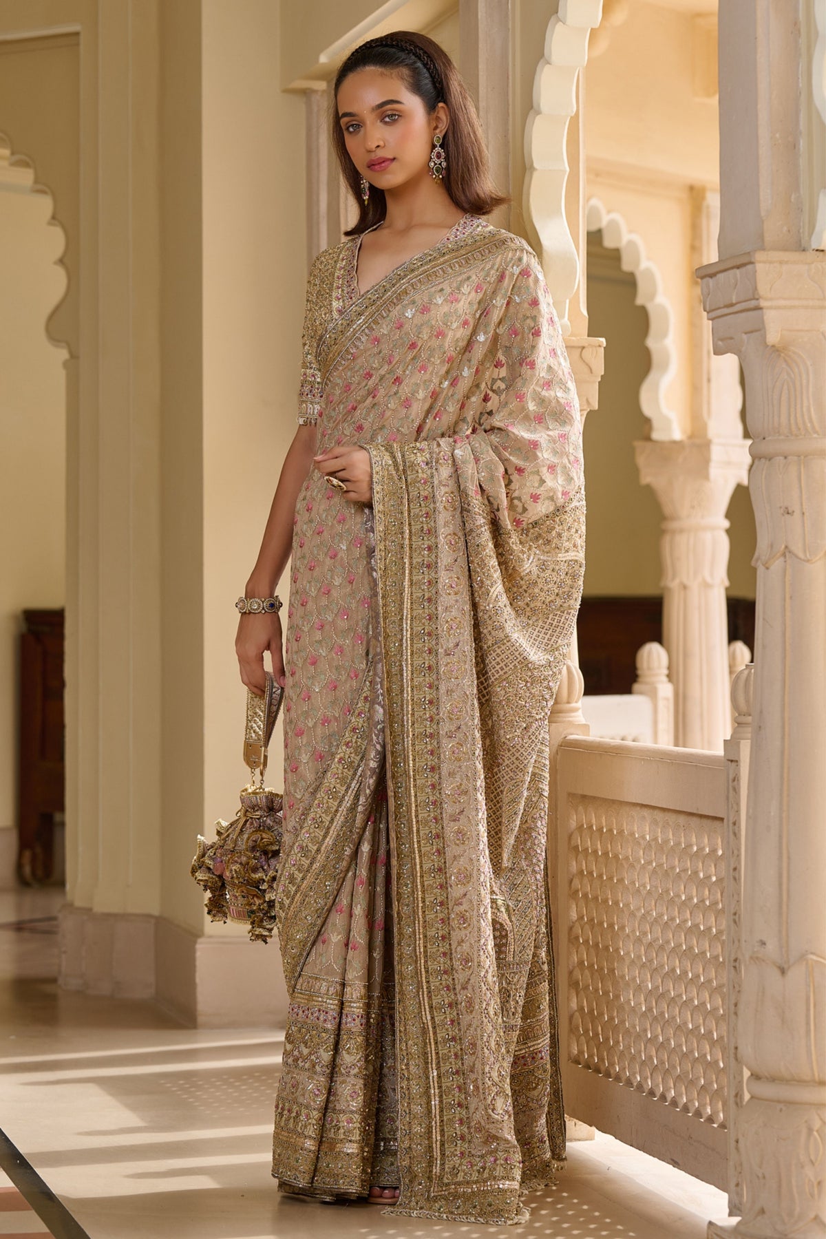 Byzantium Painted Saree