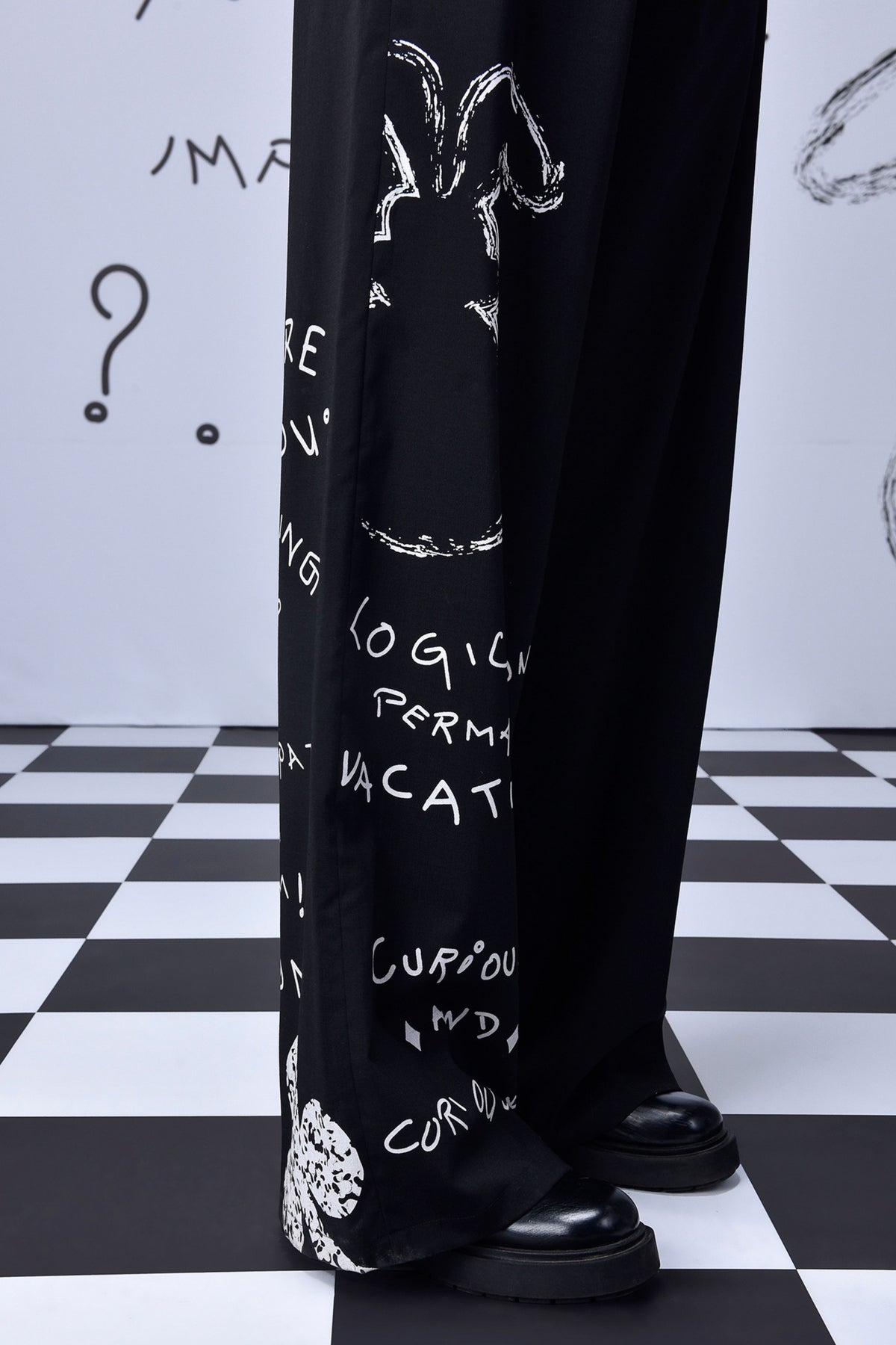 Women Scribble Text Dungaree