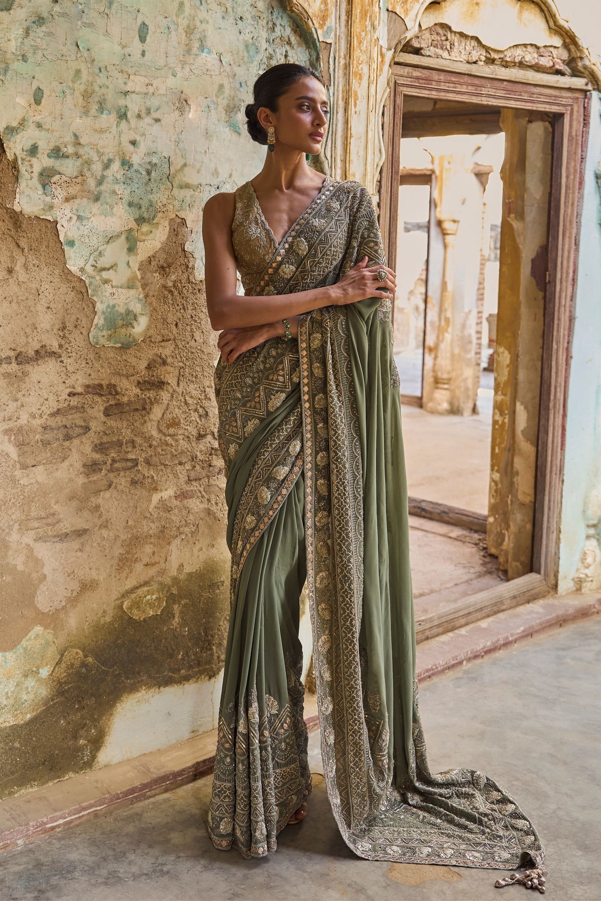 Mint Green Saree Set