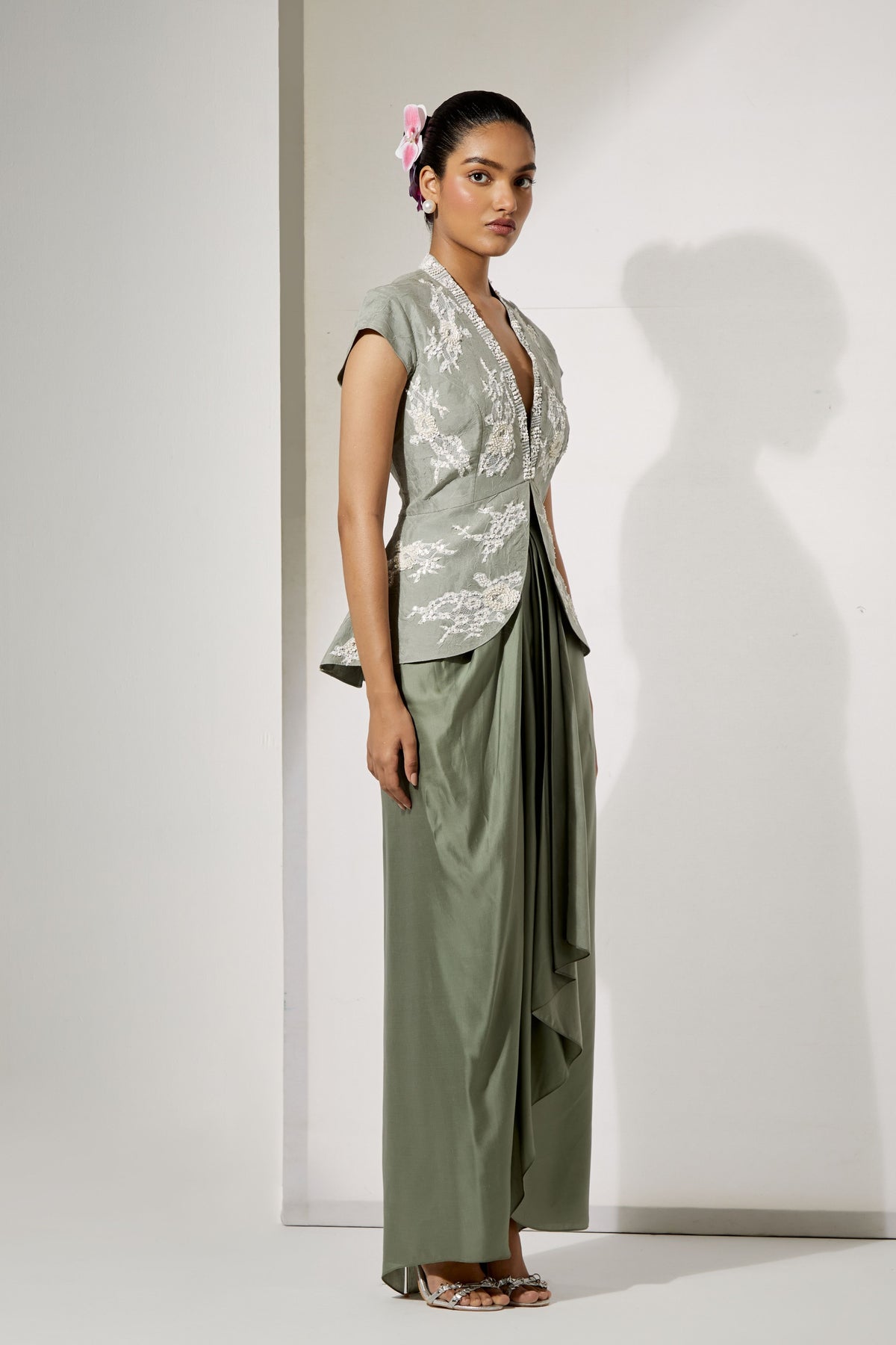 Sage Foil Skirt Set