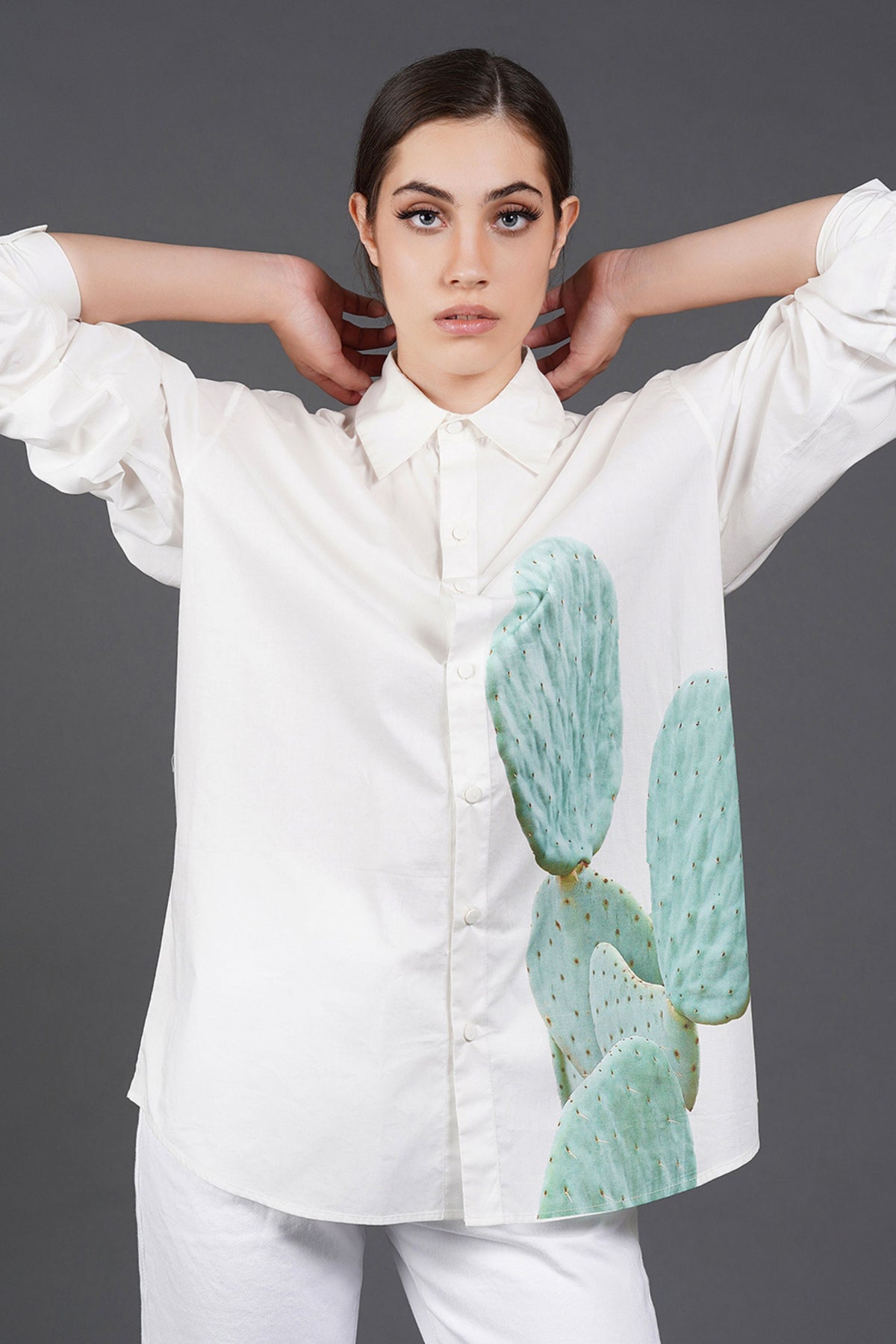 Offwhite Blue Digtal Print Shirt