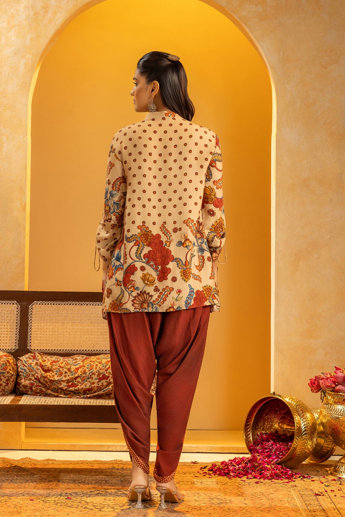 Beige Rangtara Embellished  Kurta Set