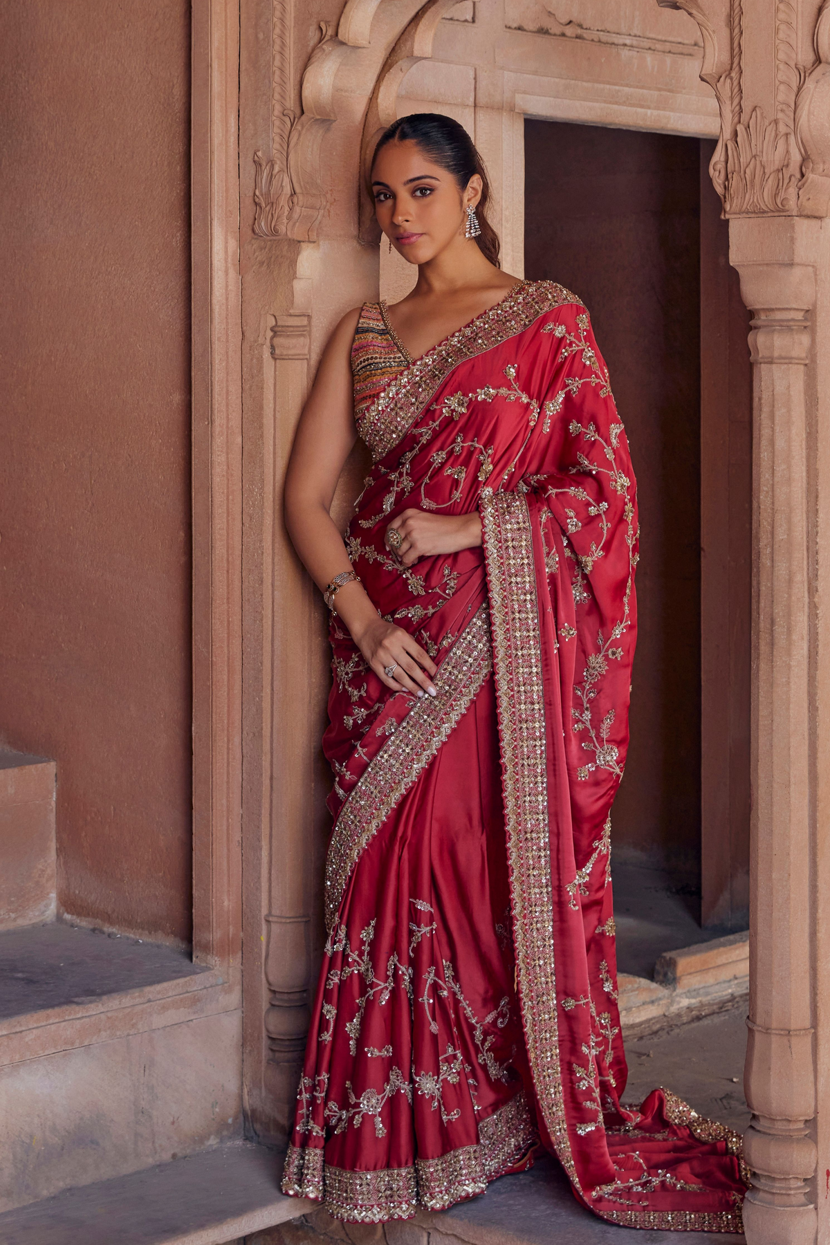 Aastha luxurious Red Silk Saree