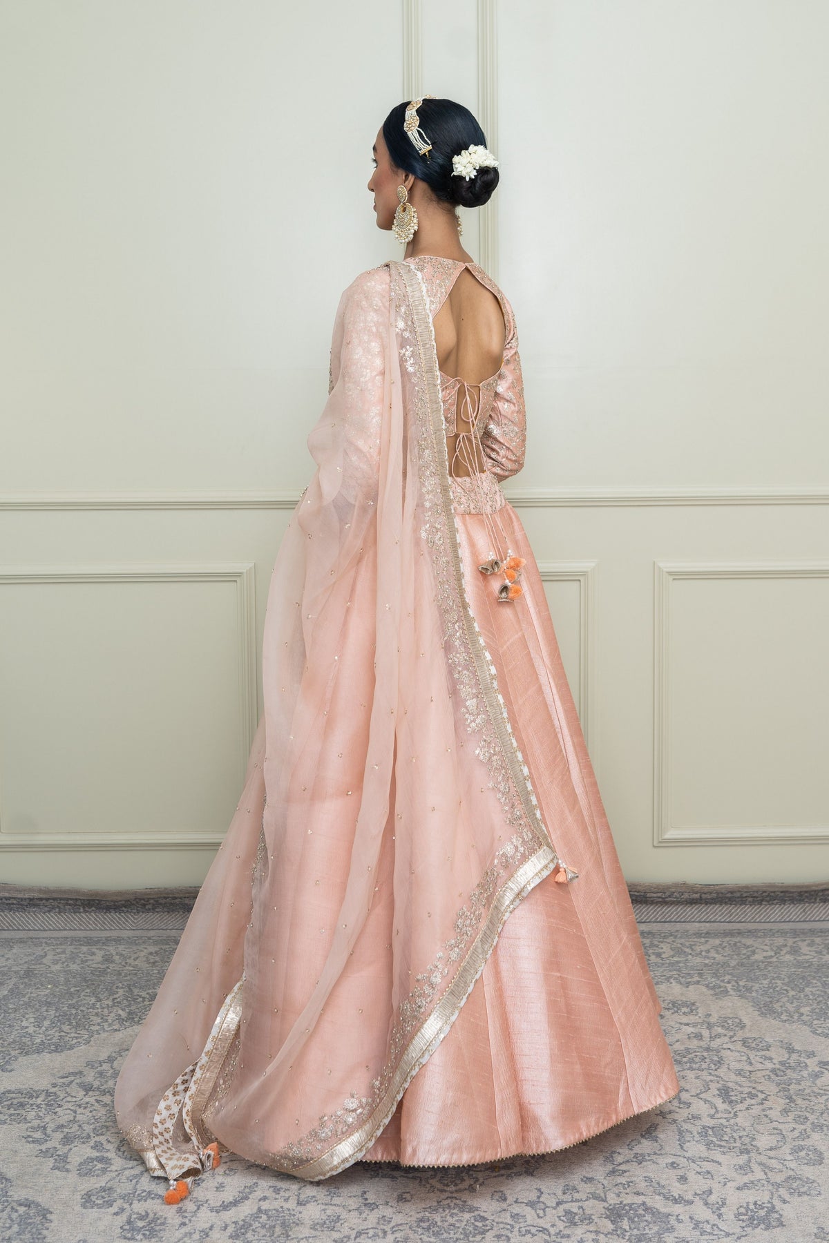Pearl pink aafiyah lehenga set