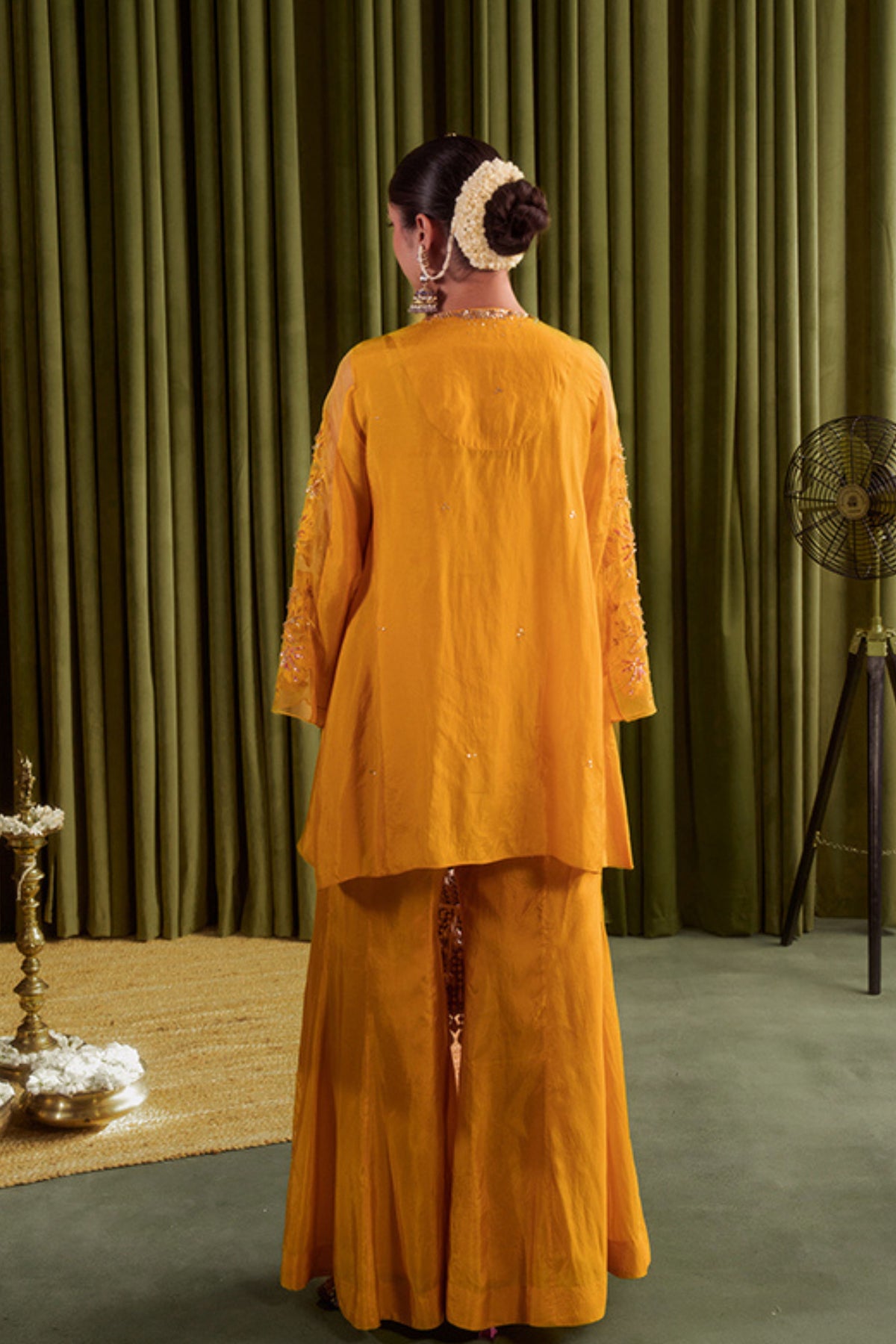 Golden Beige Sharara Set