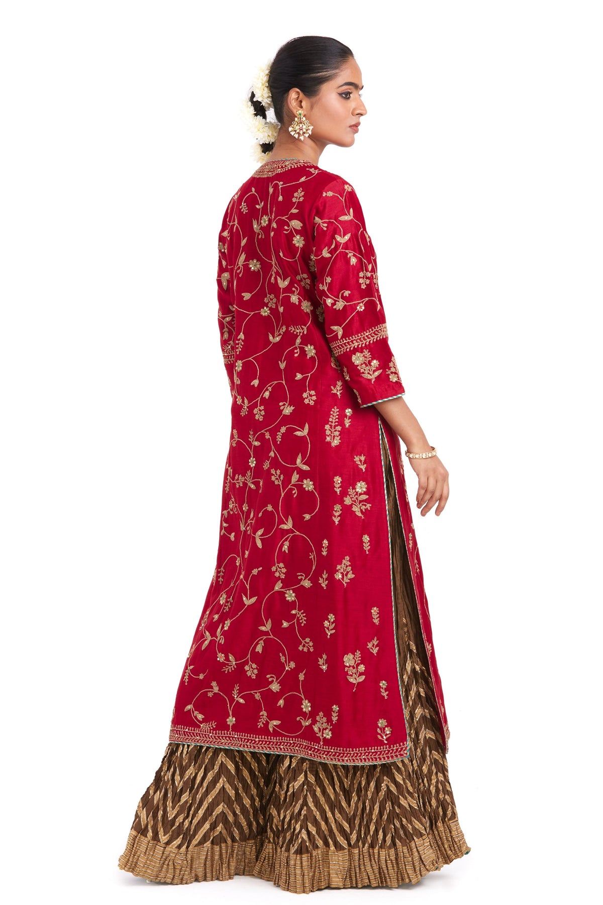 Red Chanderi Sharara Set