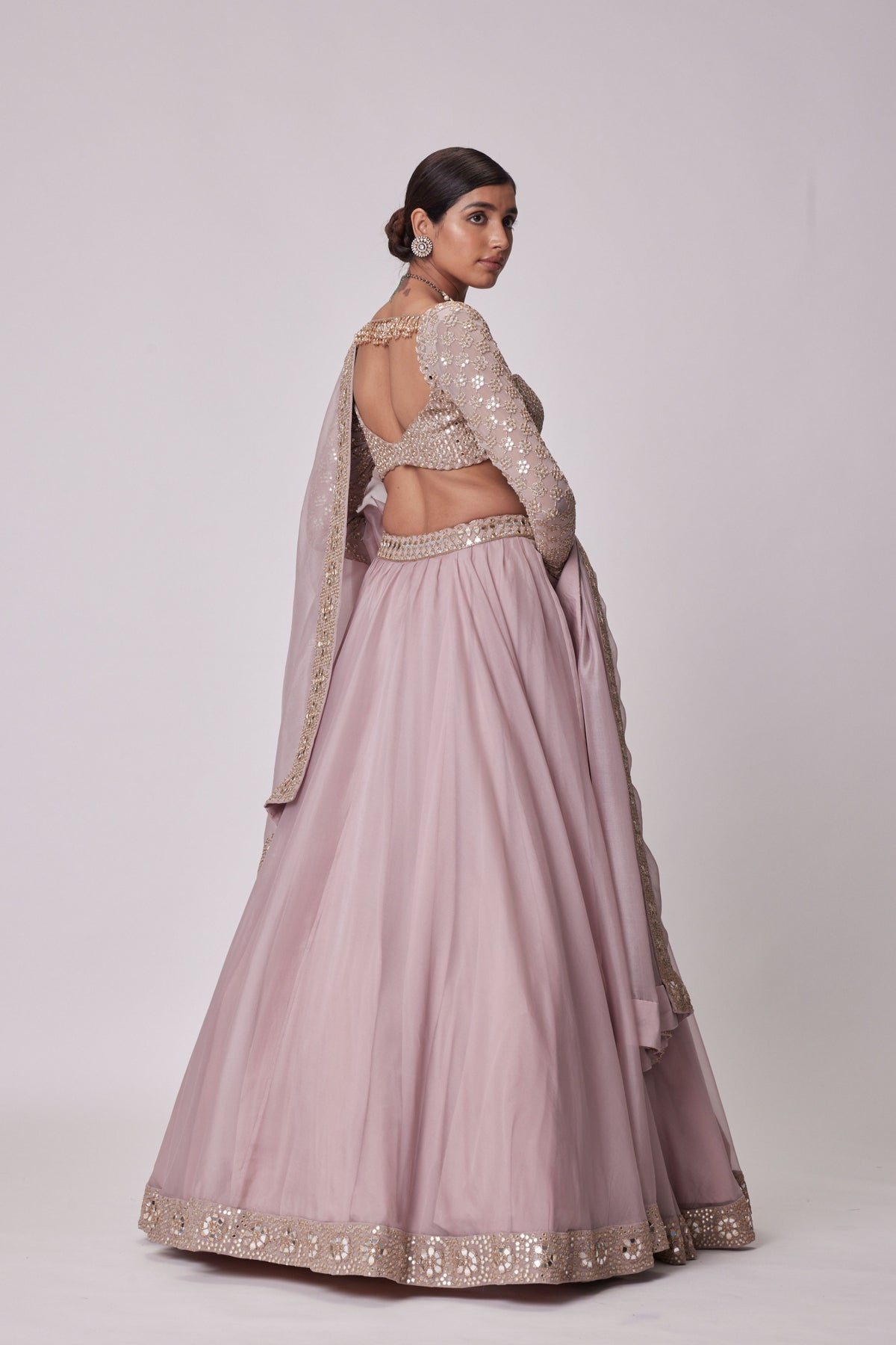 Ash Pink Lehenga Set