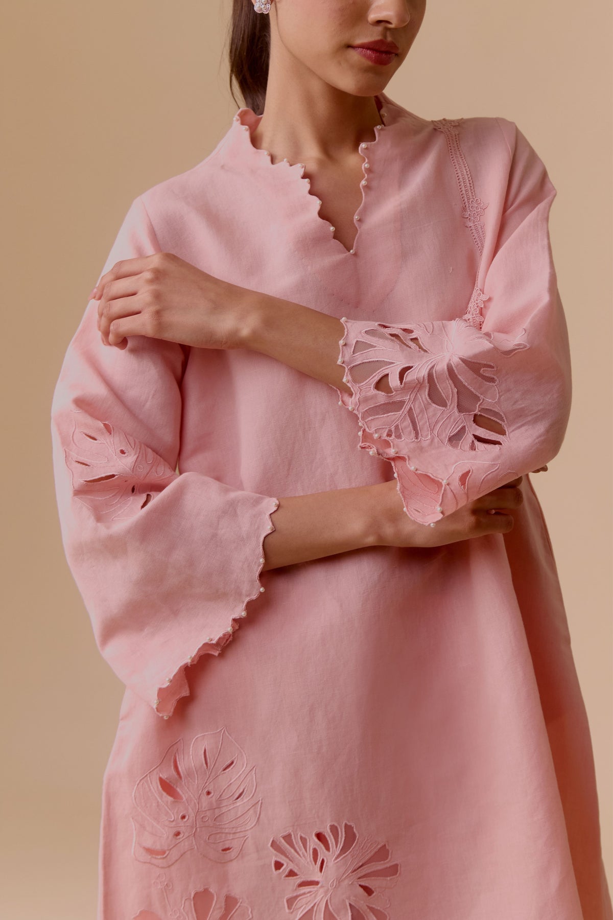 Pink Resham Kurta