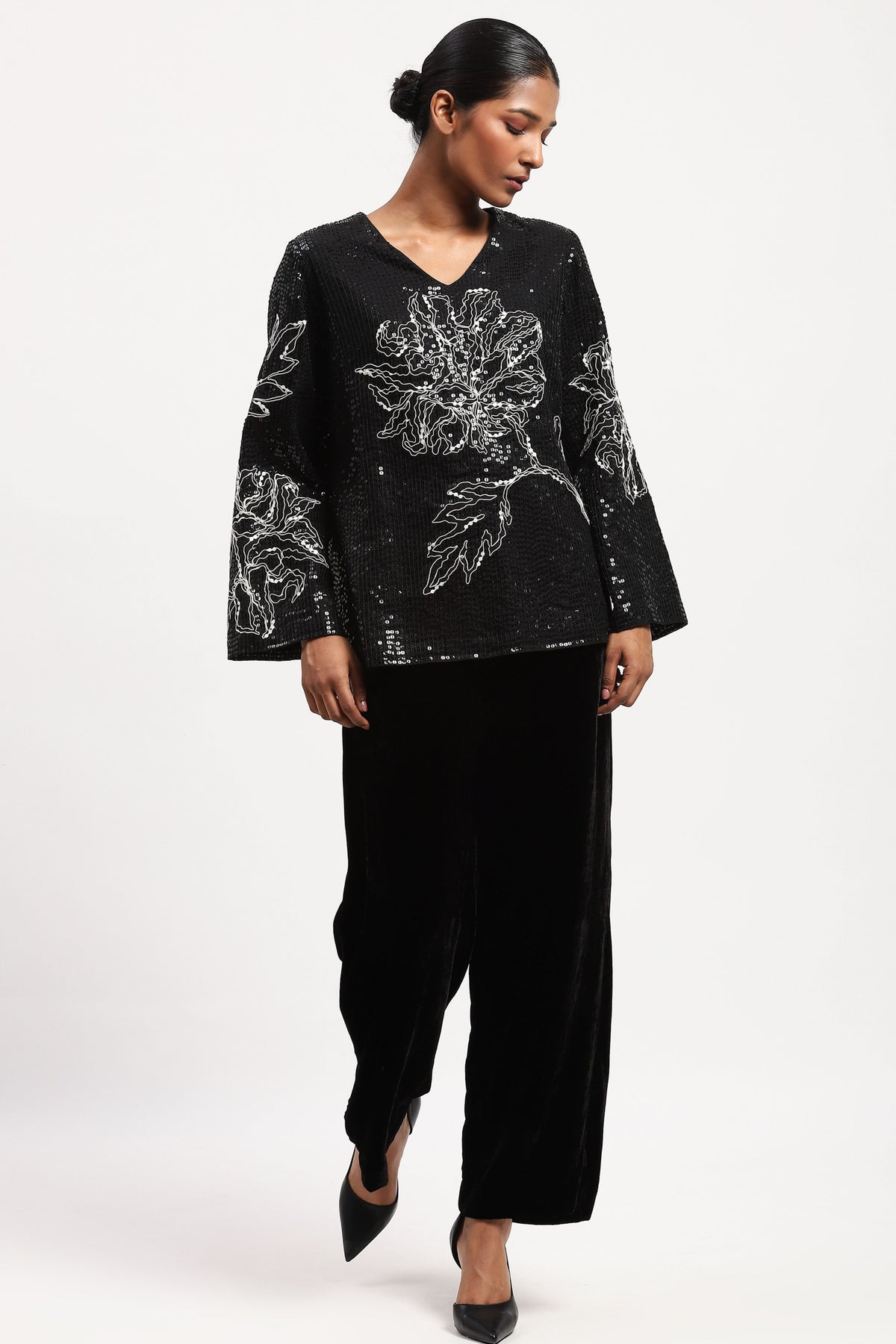 Sequin Floral Top