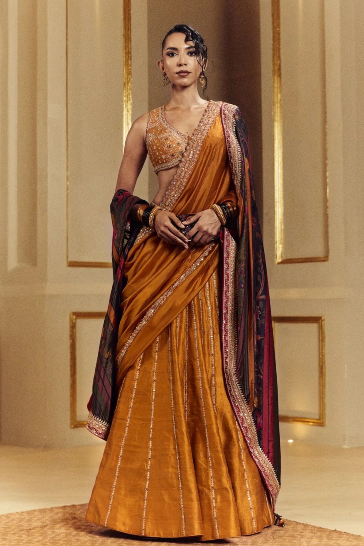 Amer Sarso Lehenga Set