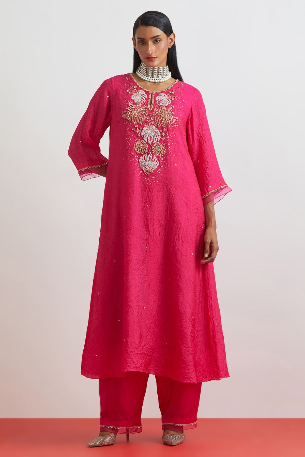 Hot Pink Luxe Kurta Set