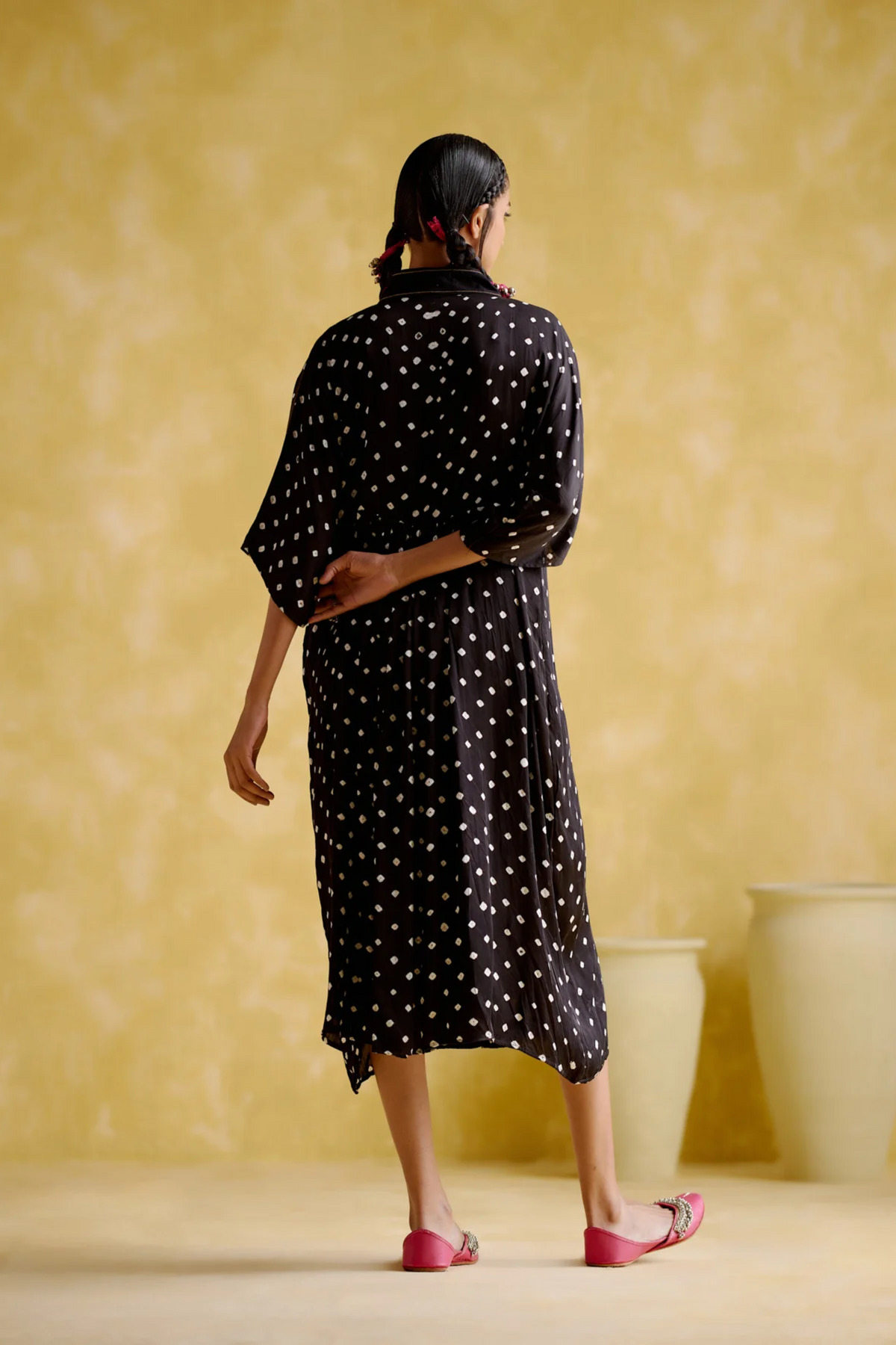 Devadarsana Black Handcrafted Kaftan