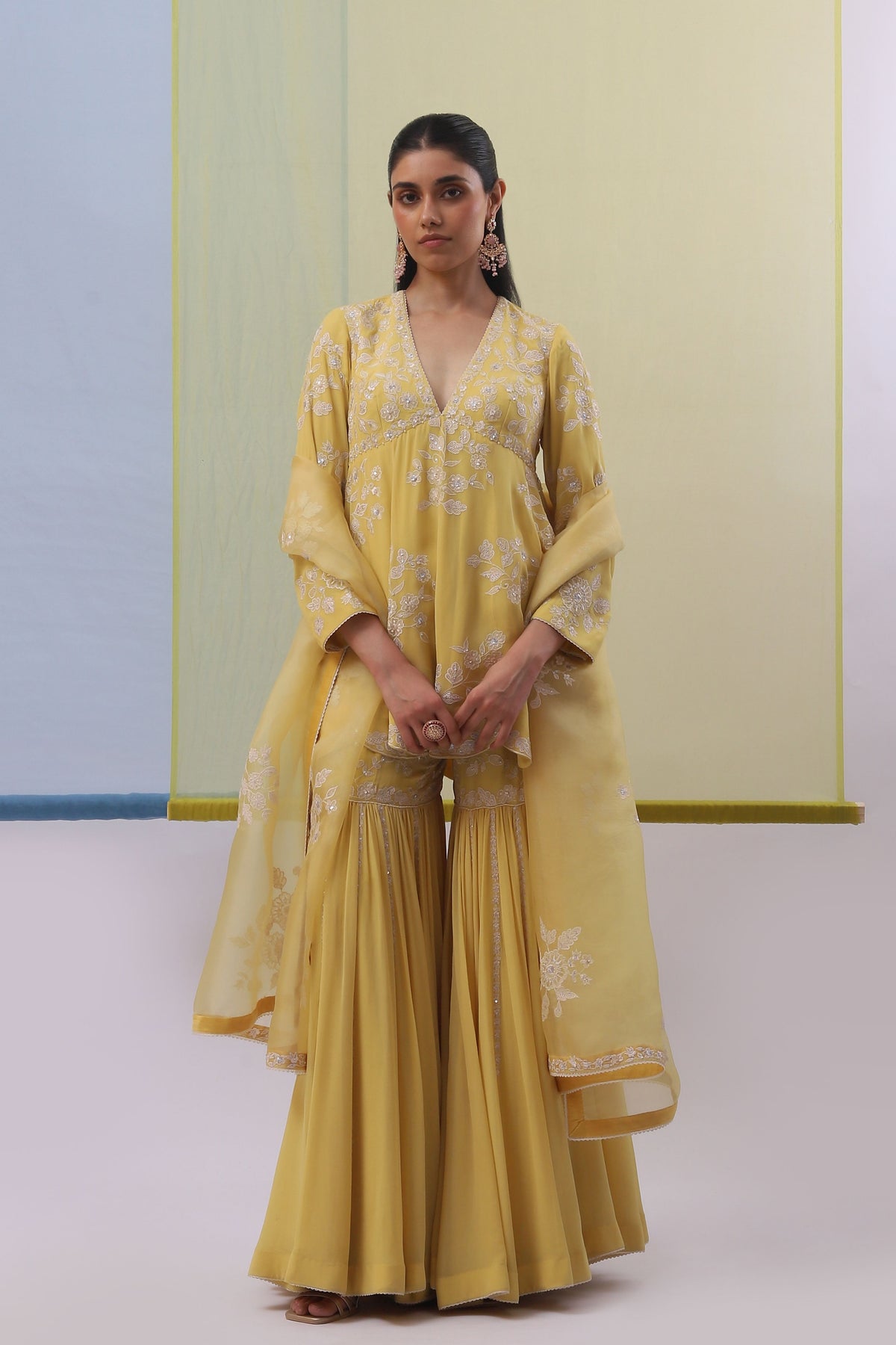 Yellow Ashraqat Gharara Set