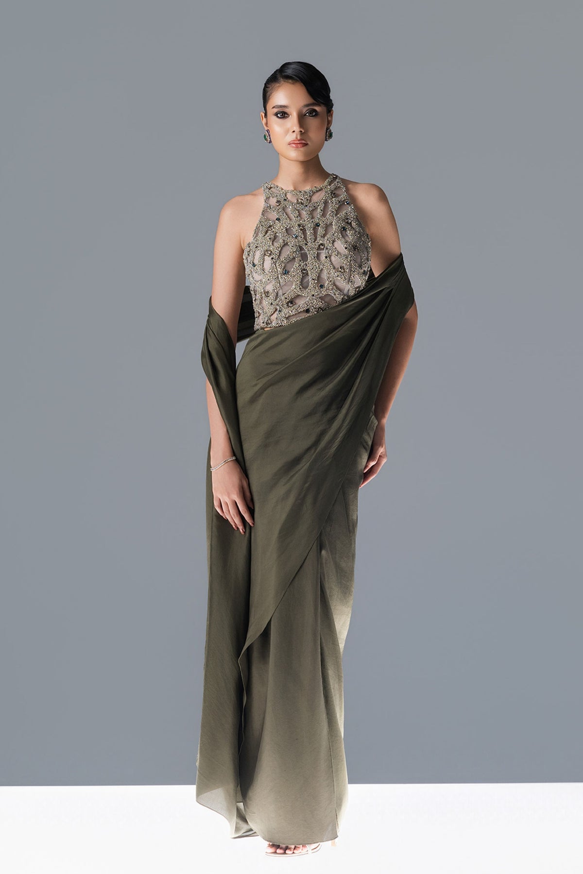 Fern Light Saree