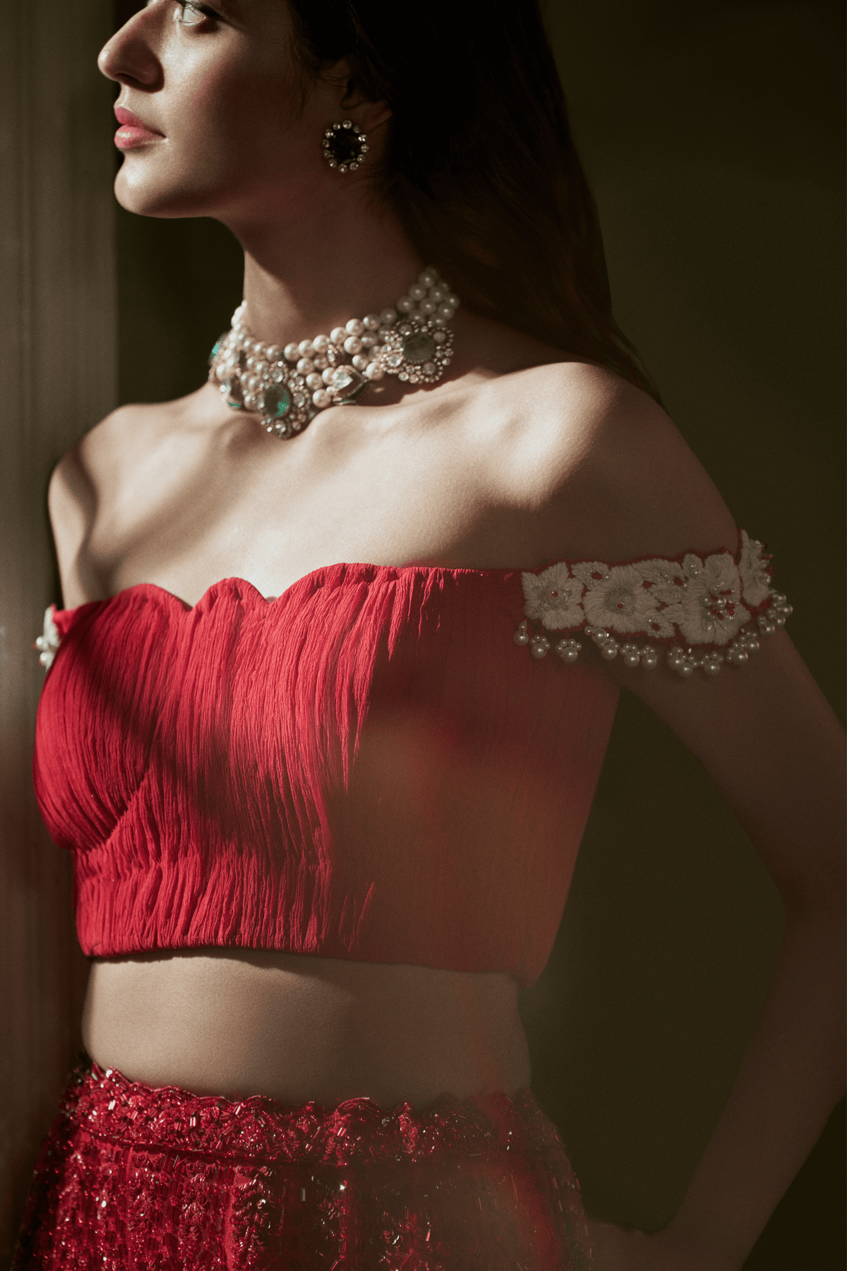 Red Skirt Set