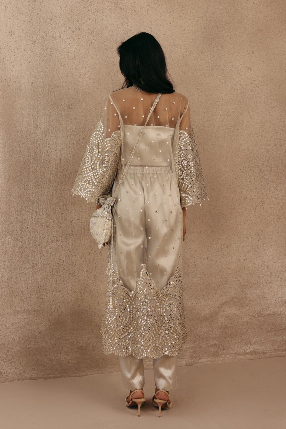 Silver Cigarette Pants