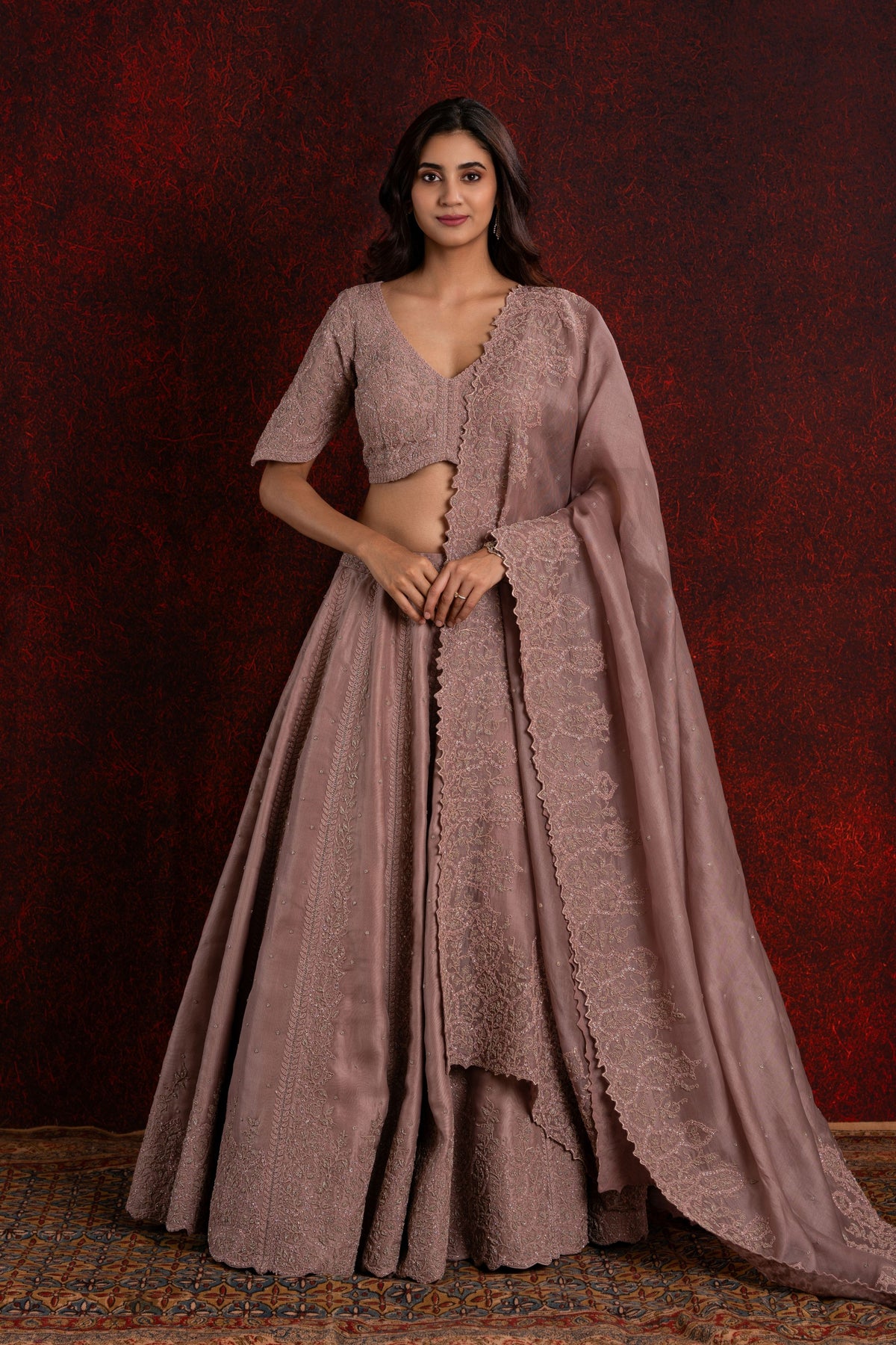 Nude Pink Lehenga Set