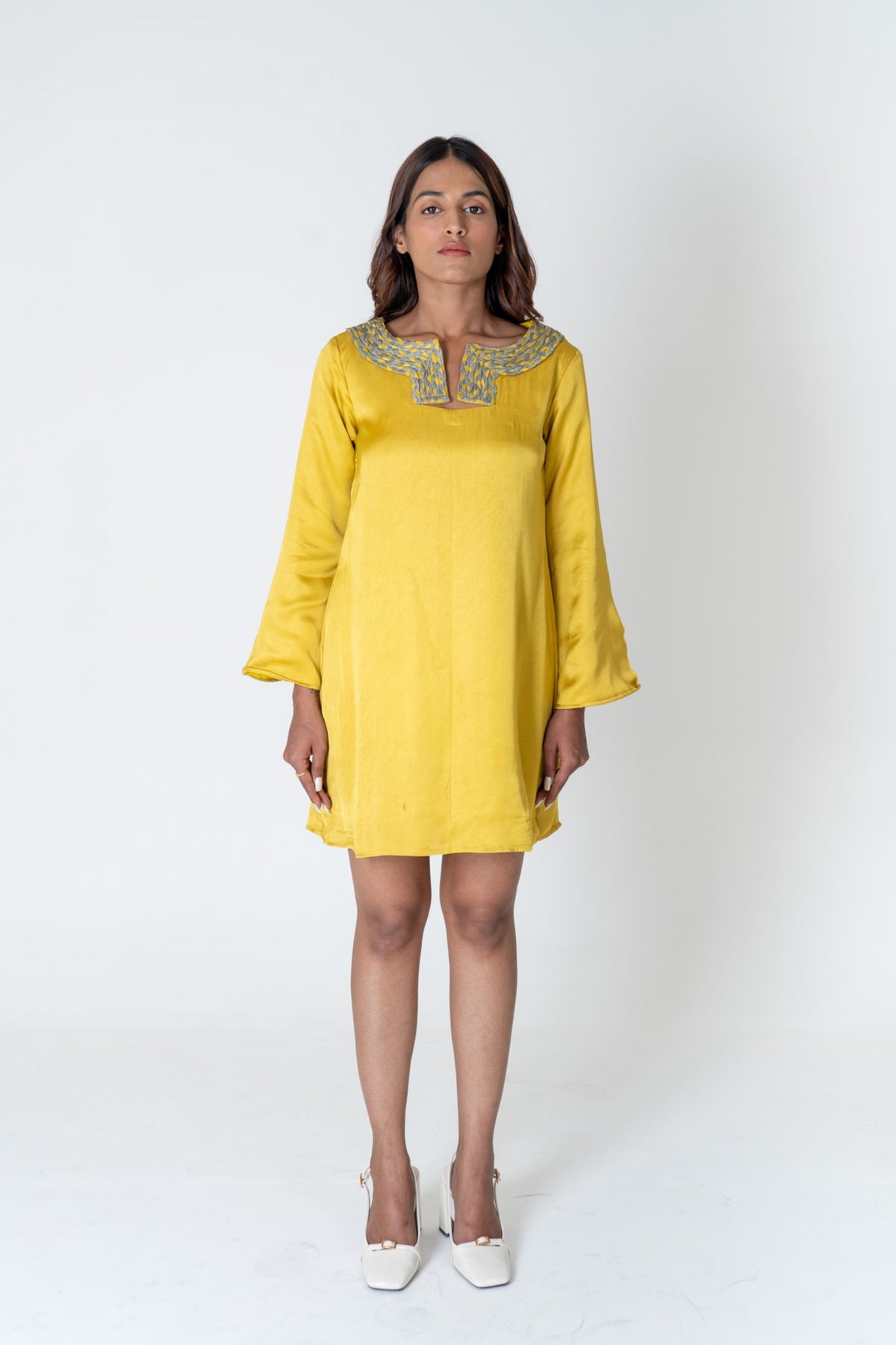 Yellow-Green Short Dress
