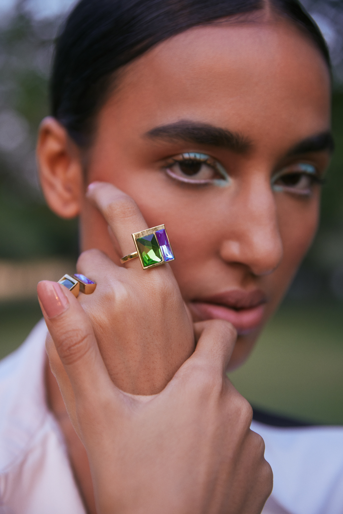 Fusion Crystal Ring - Fern &amp; Lavender