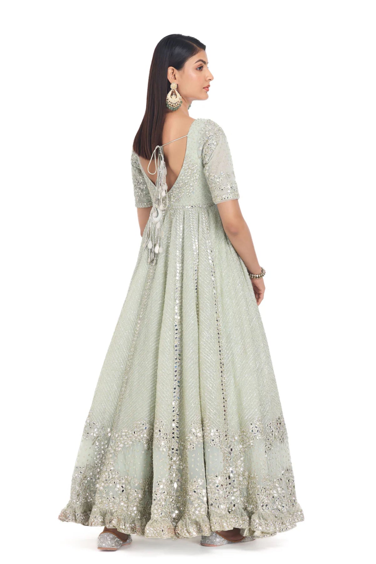 Grass Green Anarkali Set