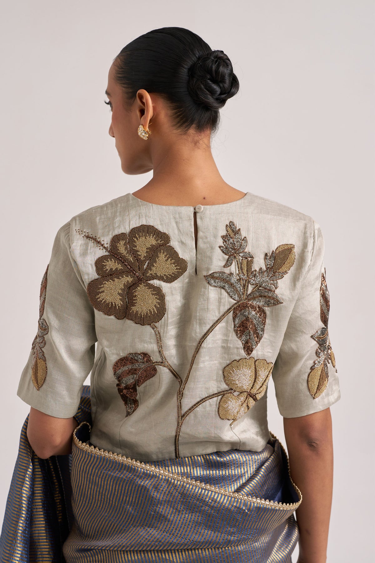 Hibiscus Silver Blouse