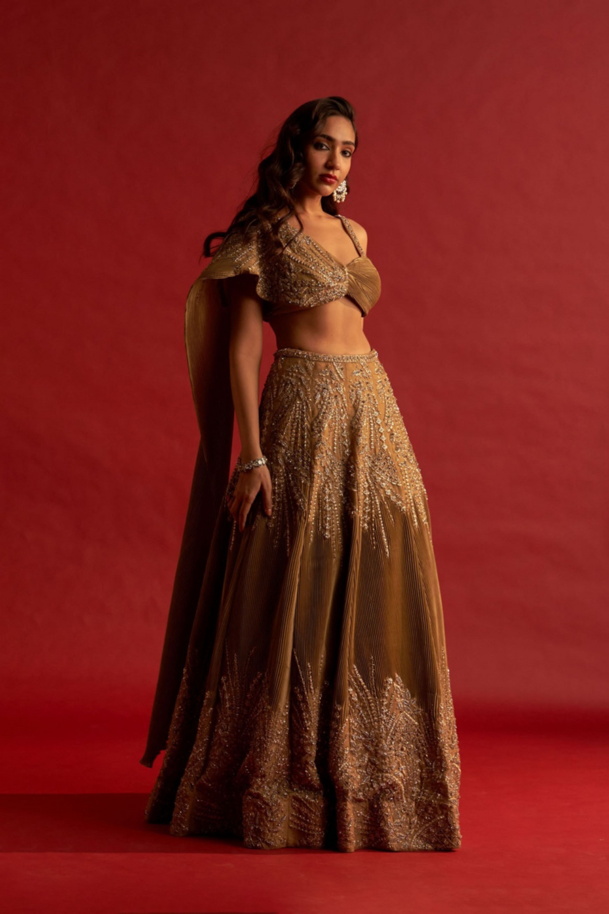 Gold Butterfly Lehenga Set