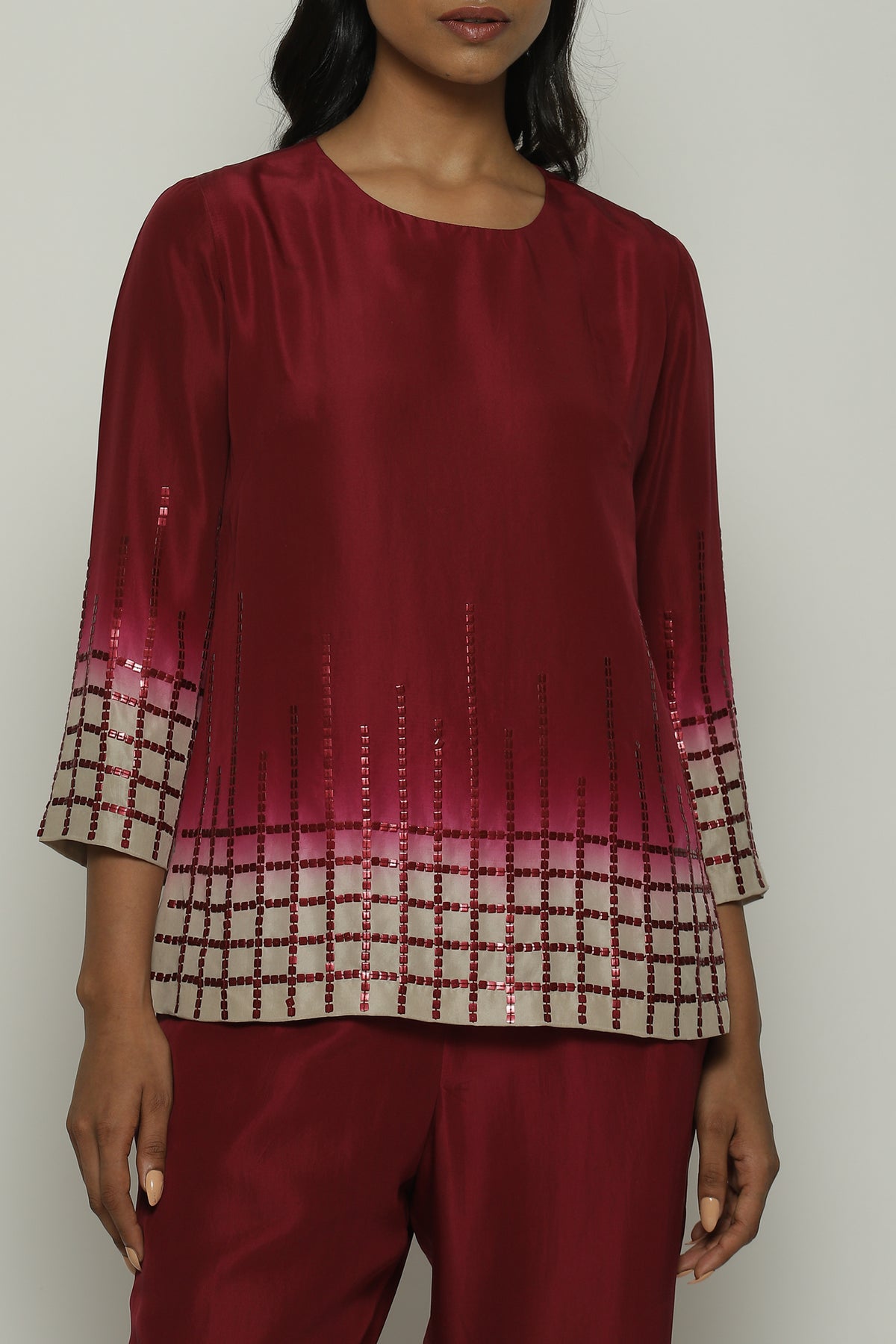 Checks Sequins Tunic