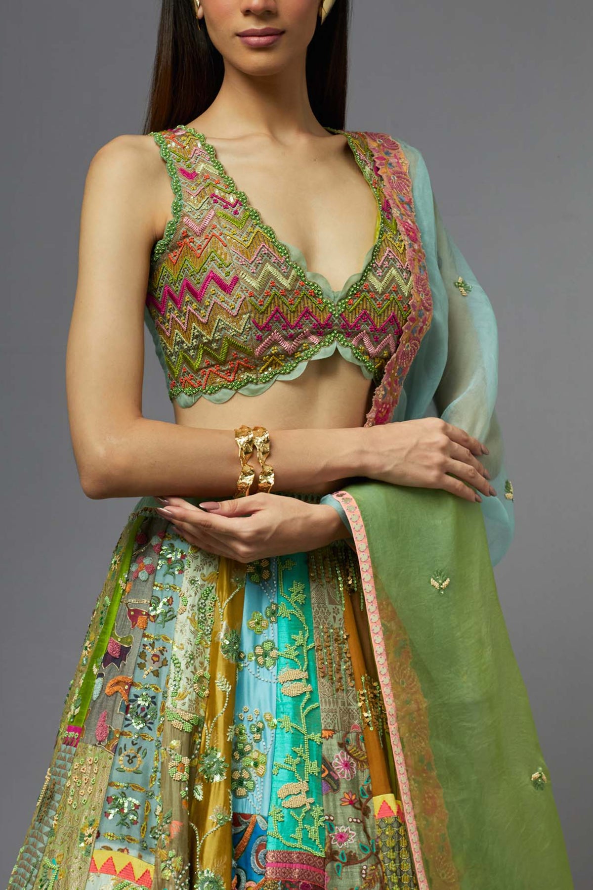 Green Lehenga Set