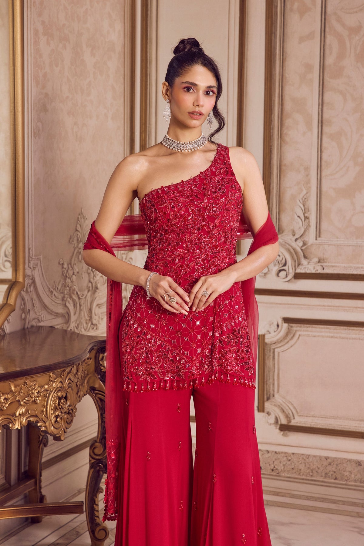 Magenta Short Kurta Set