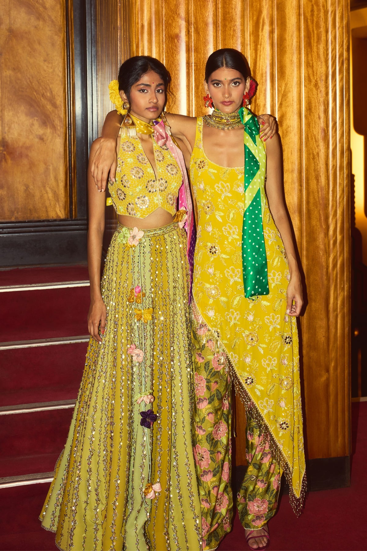 Va Voom Green Bandhani Lehenga Set