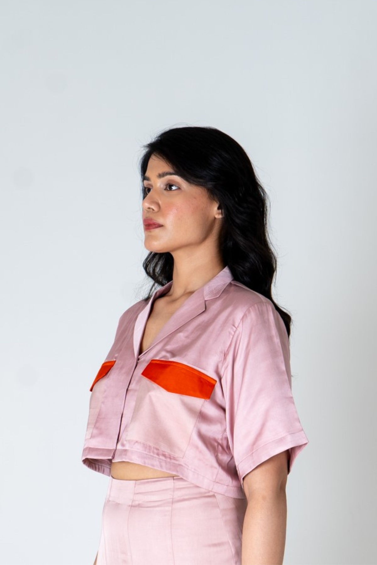 Pink-orange Crop Top