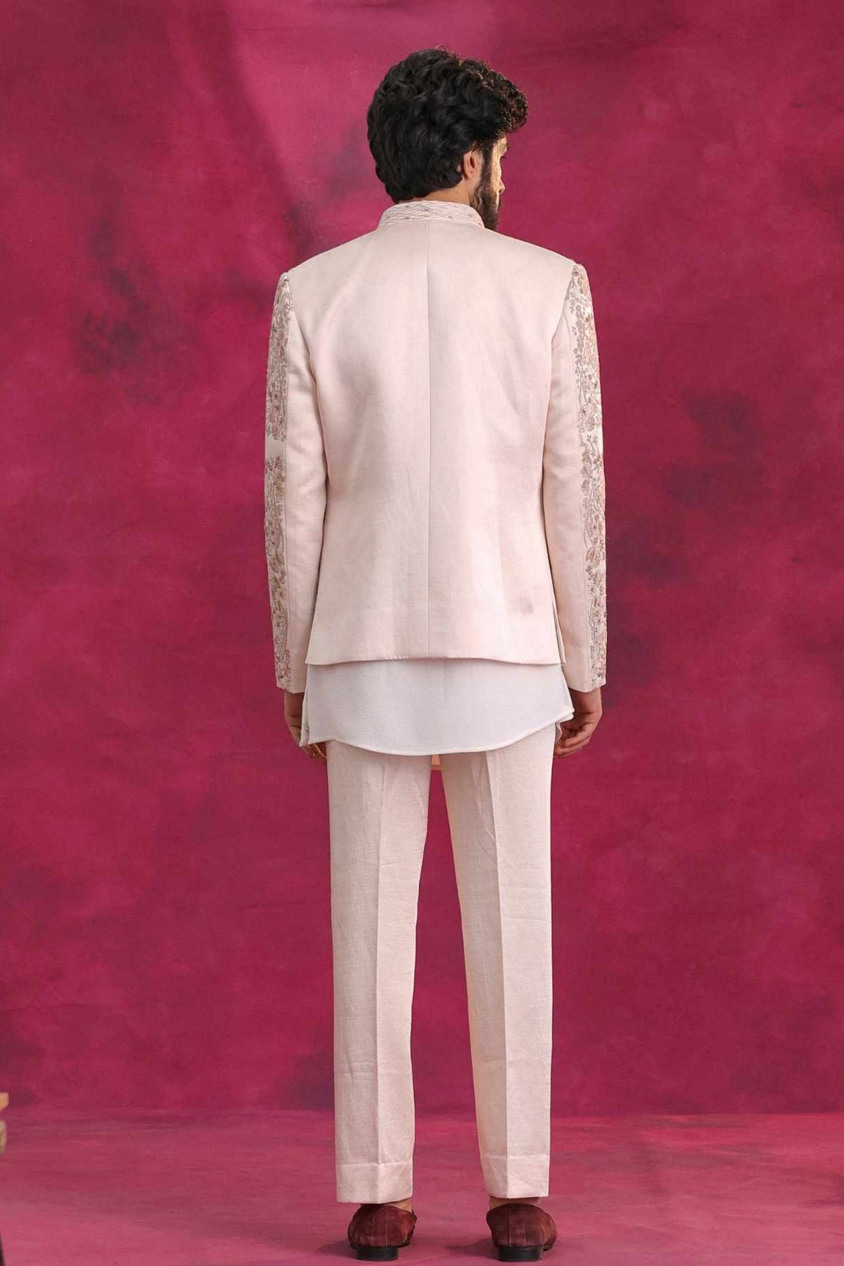 Pastel Pink Bandhgala Set