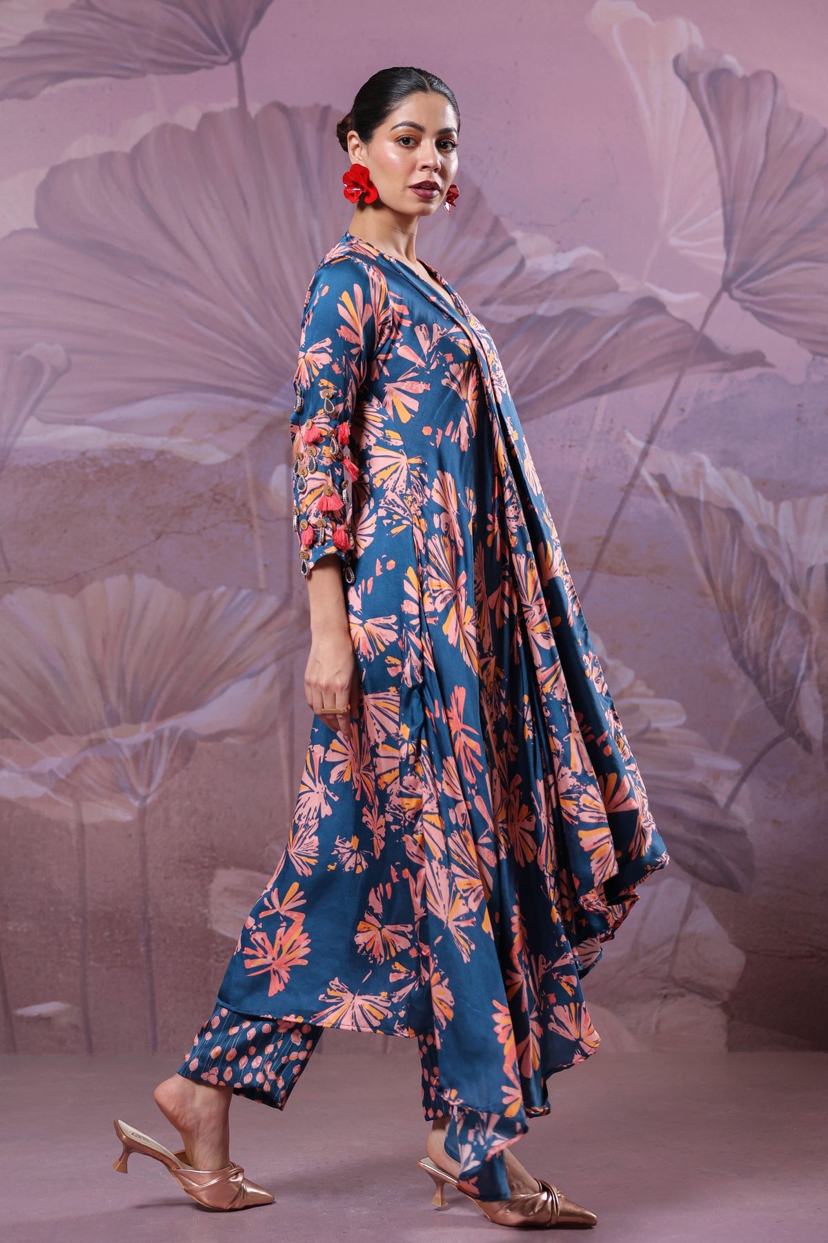 Ballygunge Prussian Tassel Tunic Set