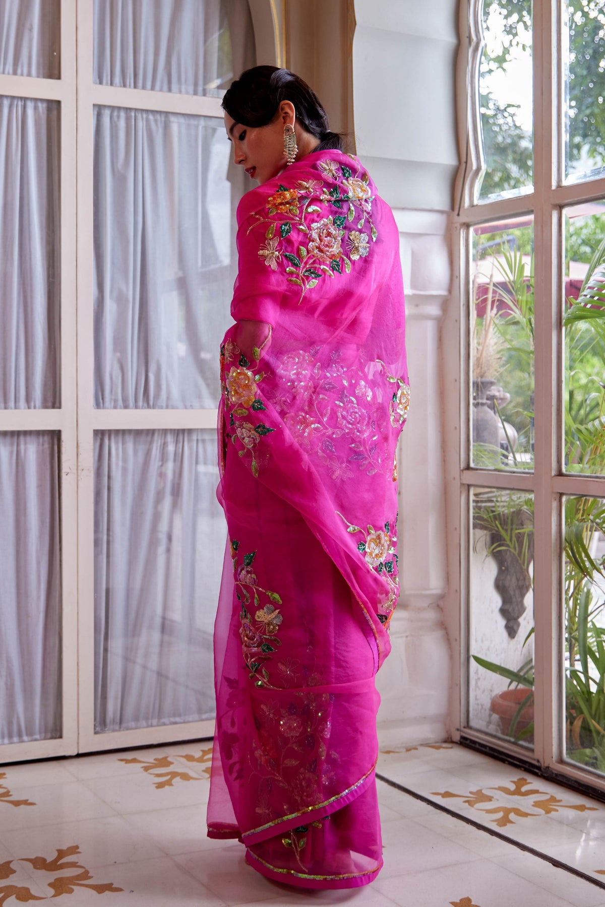 Raziya Hot Pink Saree