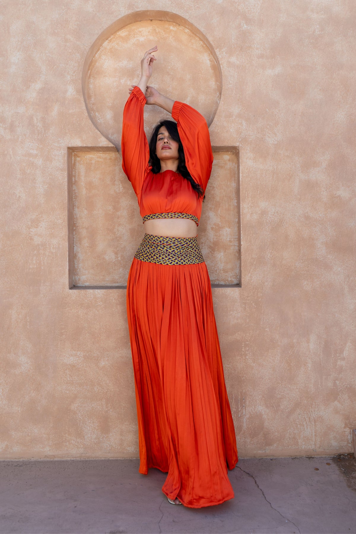 Orange Skirt Set